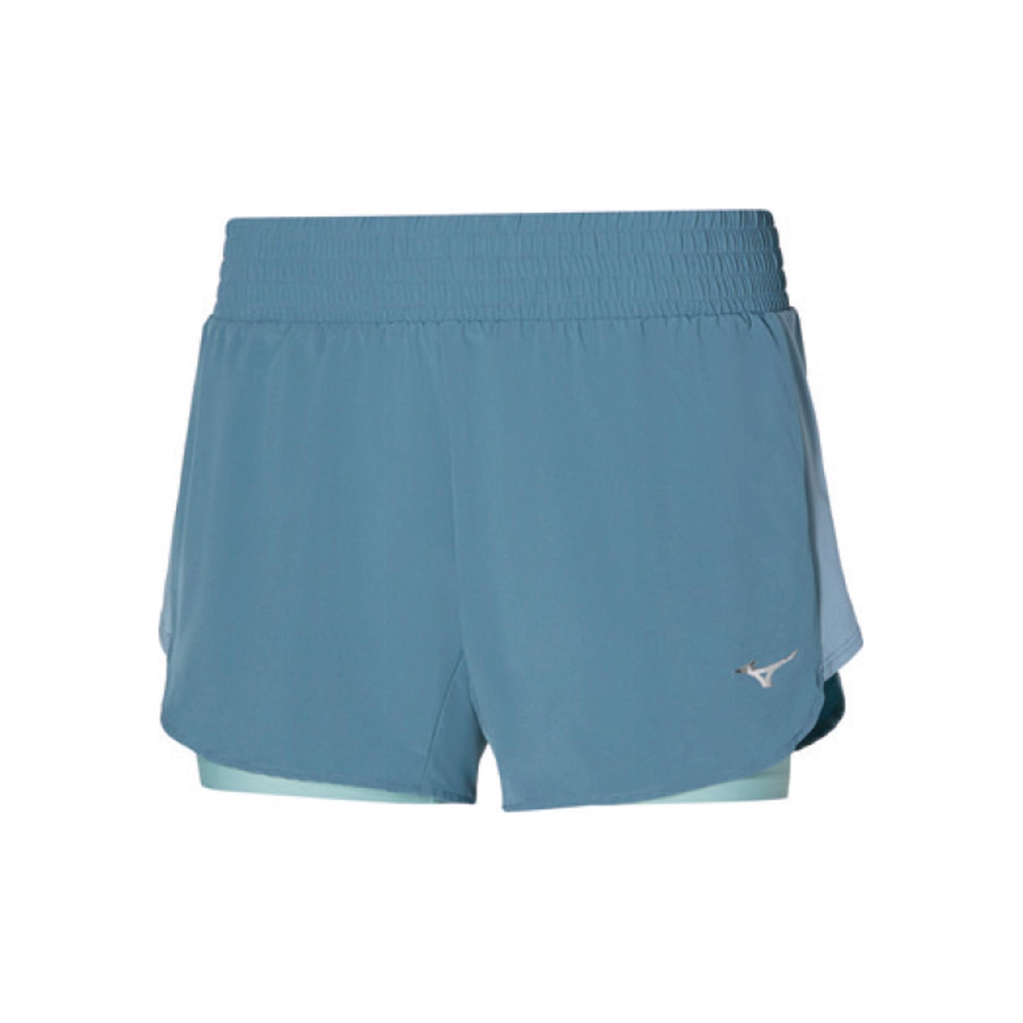 Mizuno 2in1 4.5 Laufshorts Damen - petrol, Mizuno 2in1 4.5 Laufshorts Damen - petrol,