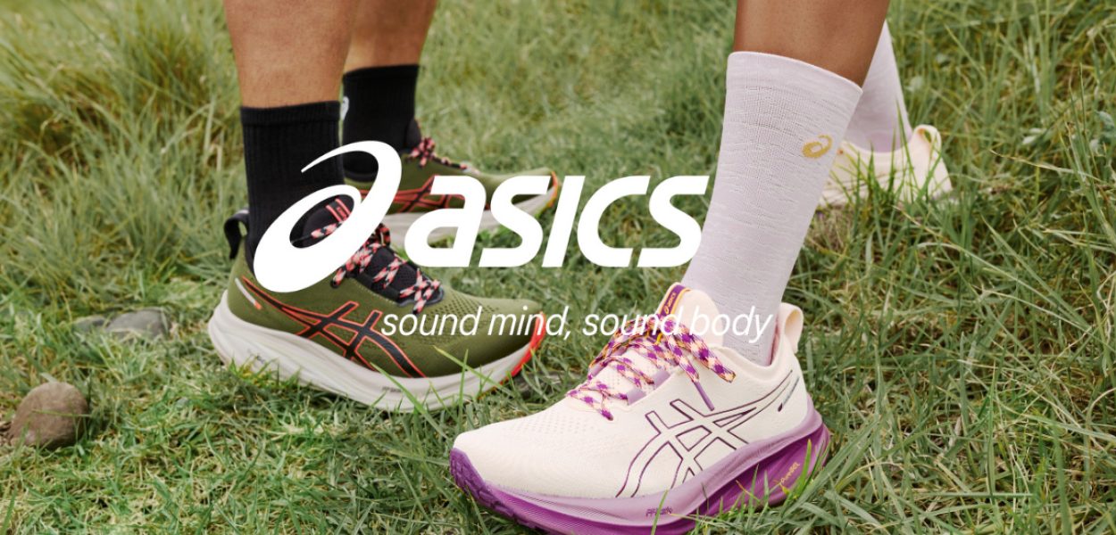 ASICS-shoes-in-grass-with-Logo-and-sound-mind-sound-body-claim