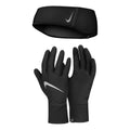 Essential Running Set Stirnband + Laufhandschuhe Damen-schwarz,silber