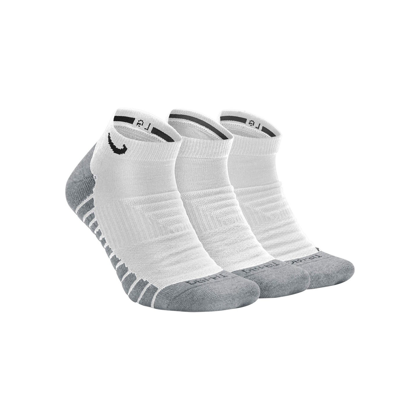 Nike Everyday Max Cushion No-Show Tennissocken 3er Pack Unisex - weiß, grau