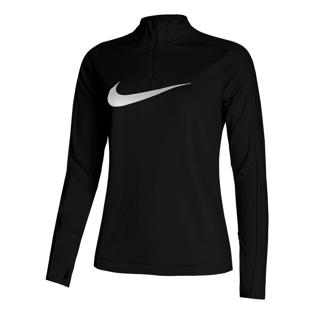 Nike Dri-Fit Swoosh HBR Half-Zip Lauftop Damen - schwarz, grau
