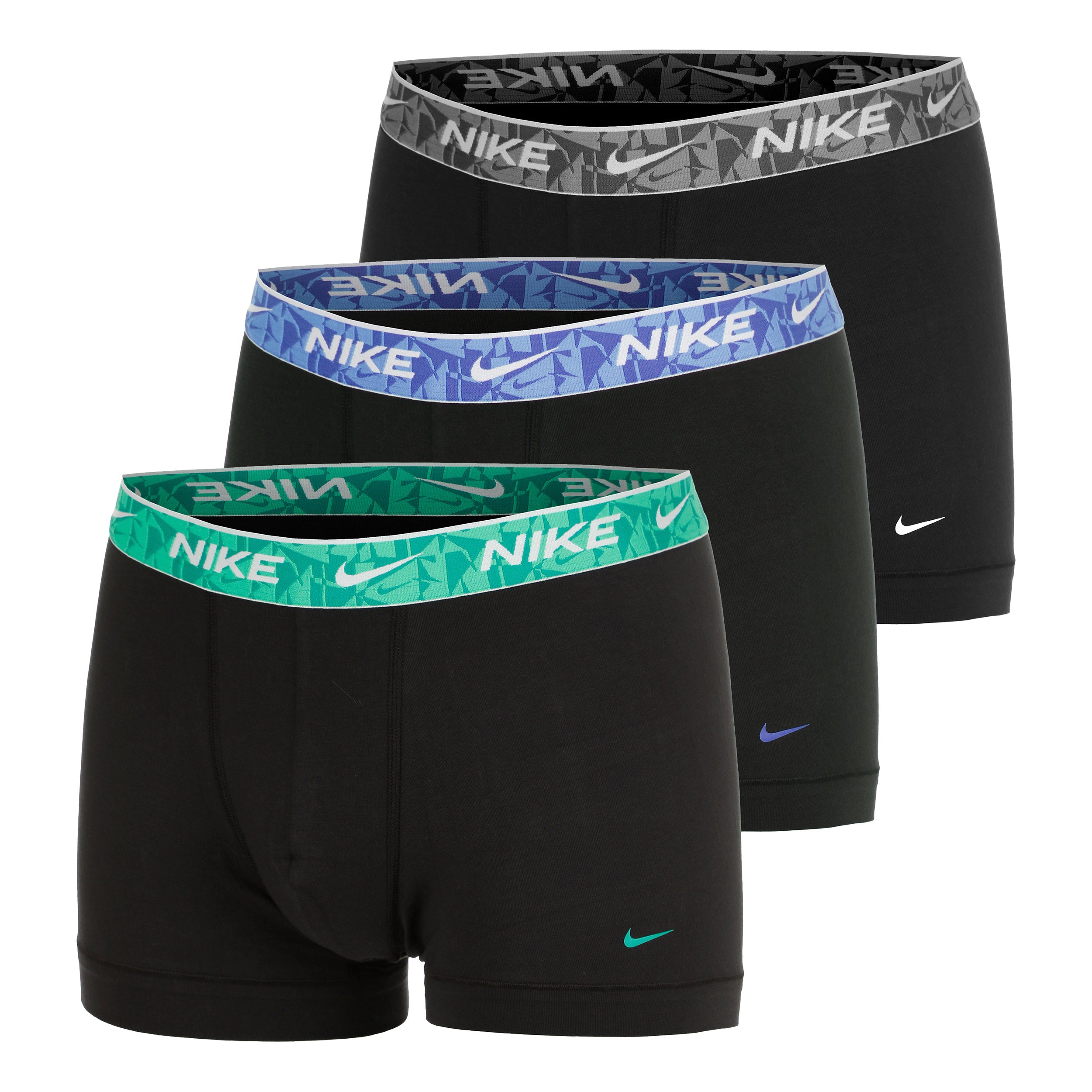 Nike Everyday Stretch Trunk Boxer Short 3er Pack Herren - schwarz, grün
