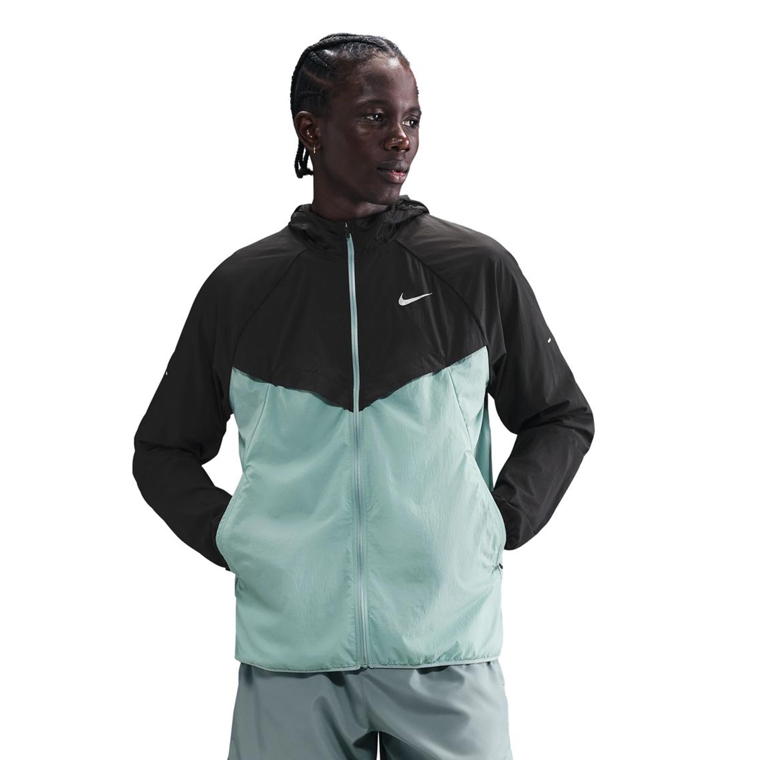 Nike Stride Laufjacke Herren - schwarz, türkis