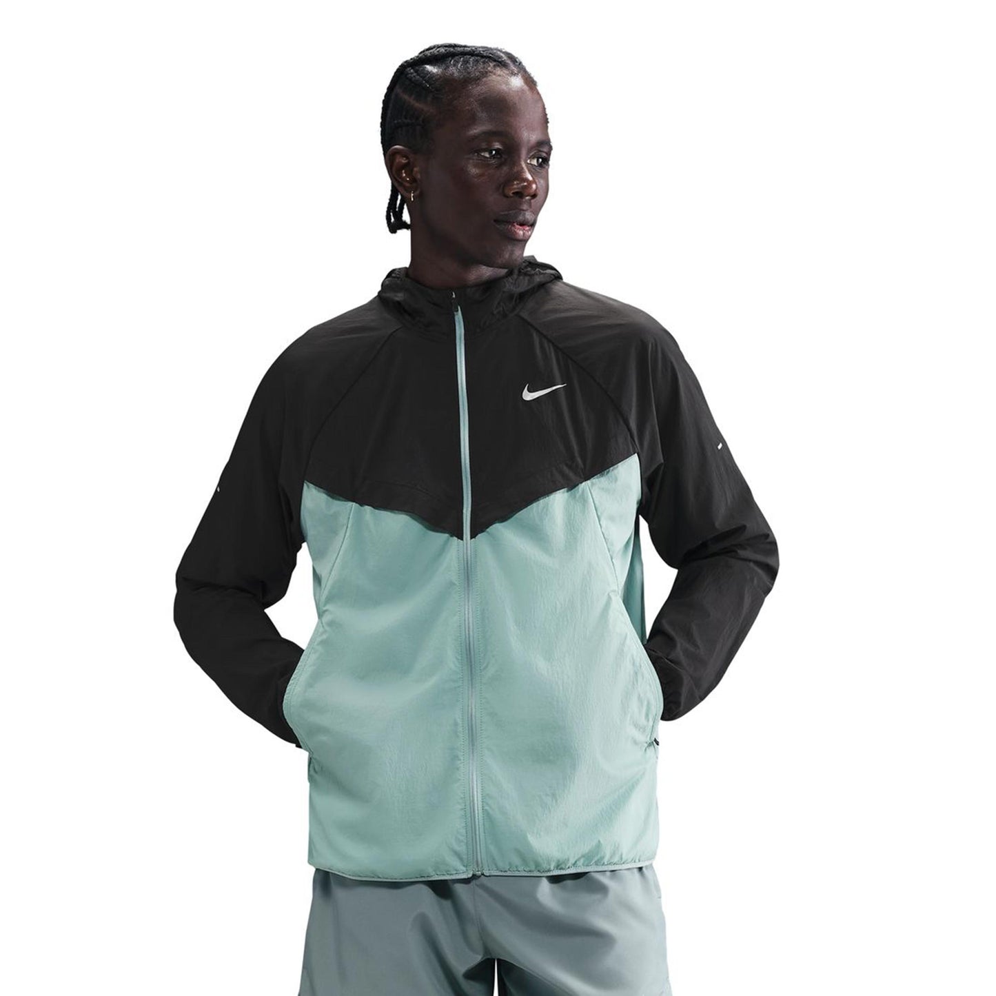 Nike Stride Laufjacke Herren - schwarz, türkis