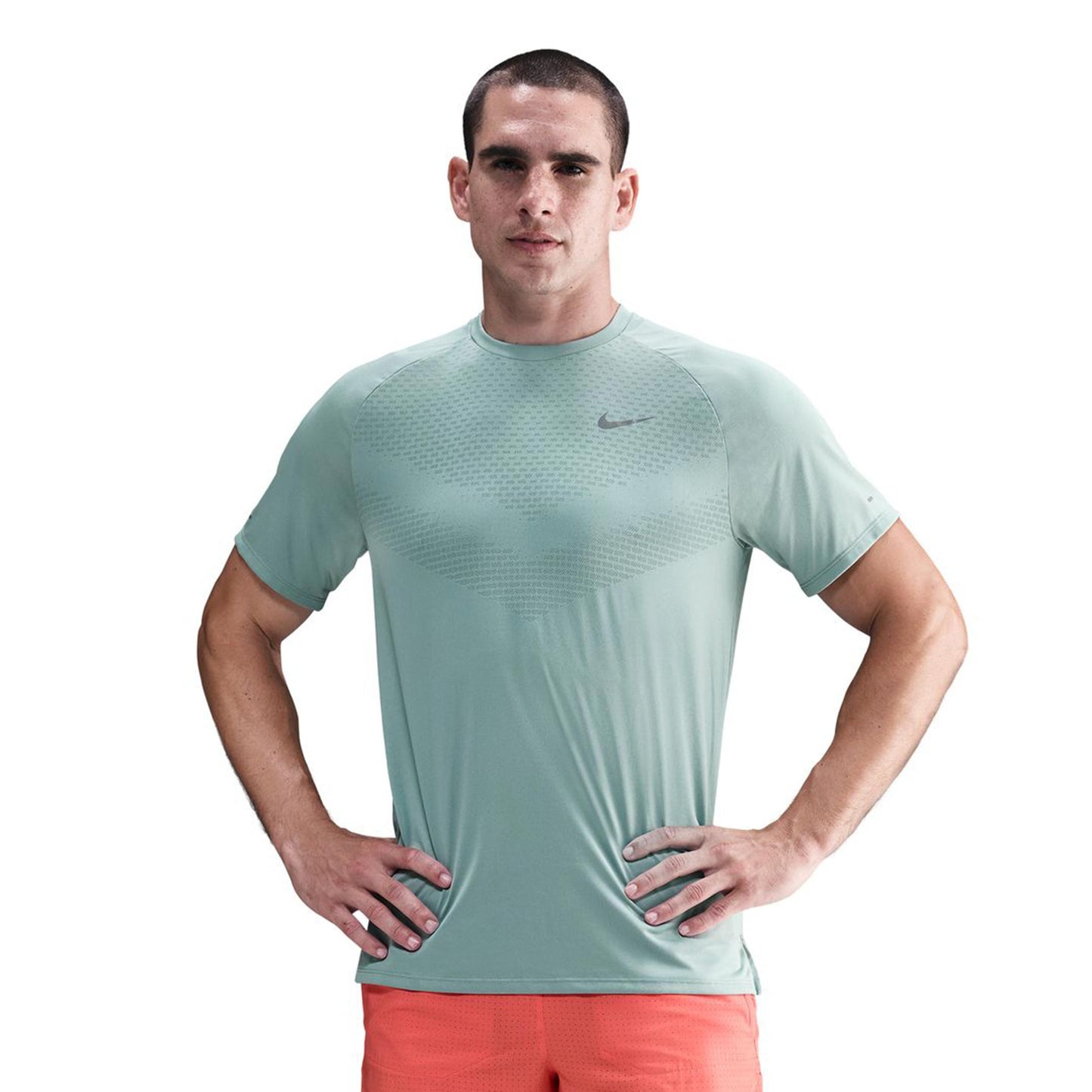 Nike Stride Laufshirt Herren - türkis, silber