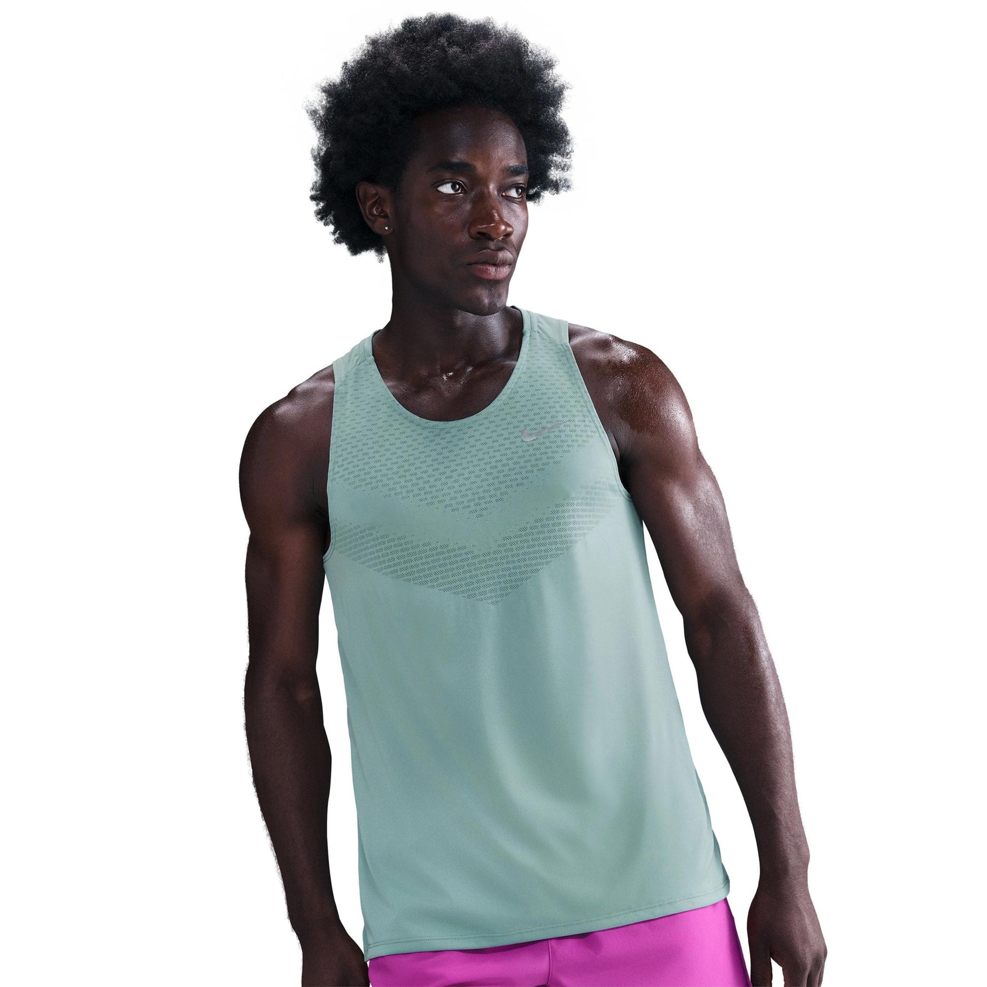 Nike Stride Laufshirt Herren - türkis, silber