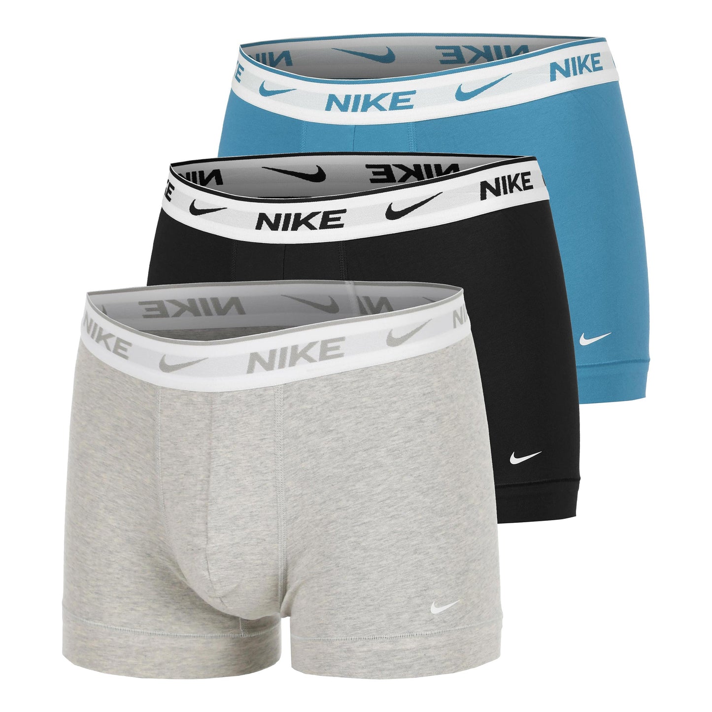Nike Everyday Cotton Stretch Boxer Short 3er Pack Herren-Hellgrau,Schwarz