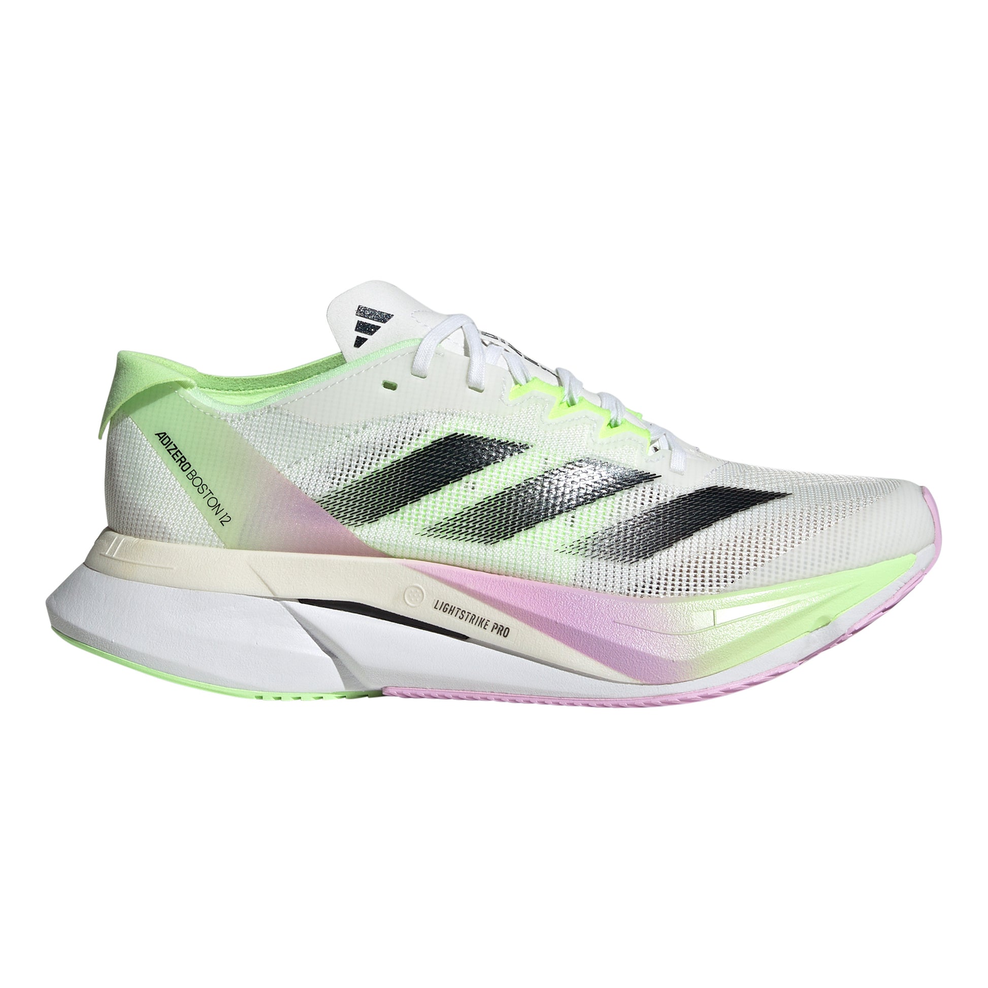adidas Adizero Boston 12 Wettkampfschuh Damen - weiß, hellgrün