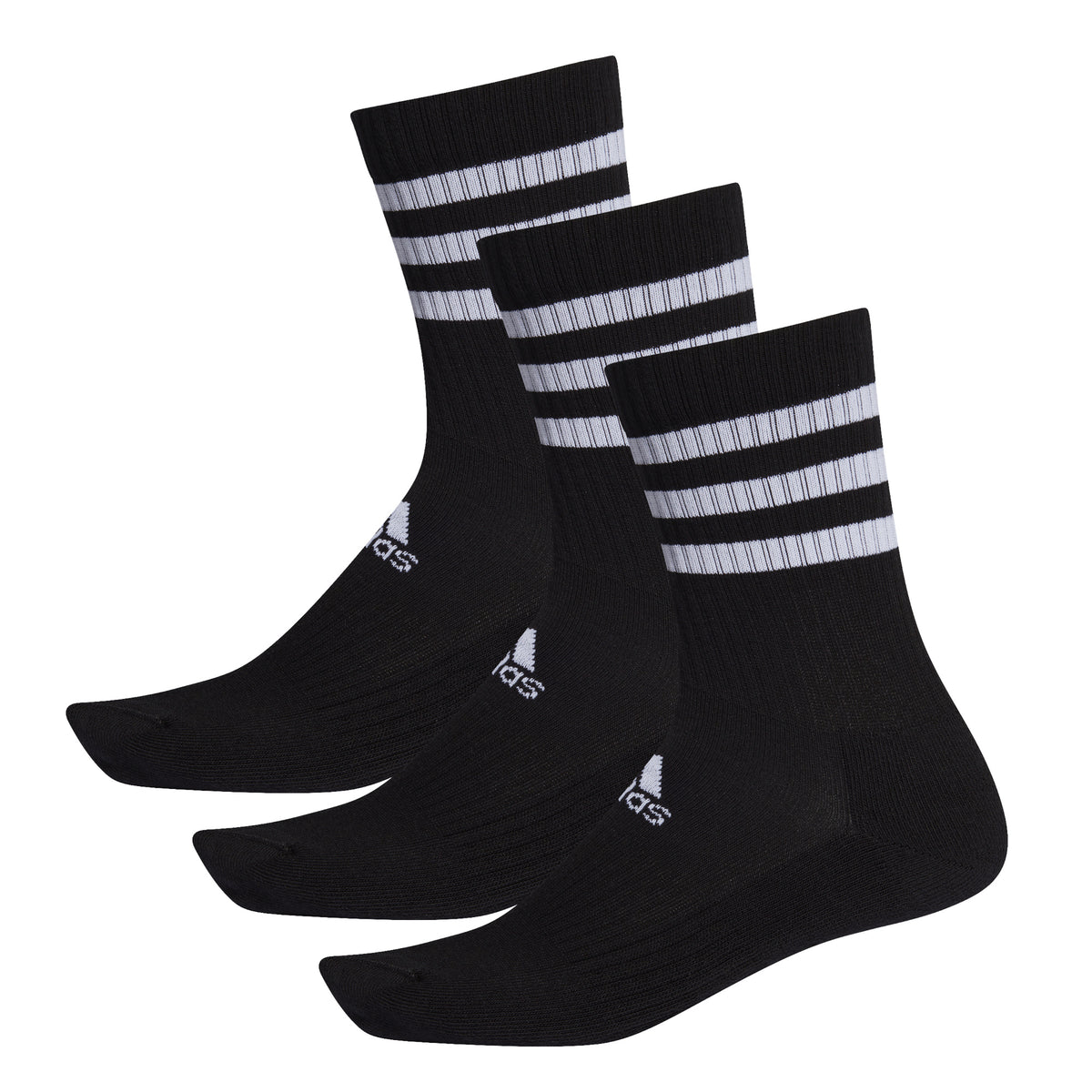 adidas Cushioning 3-Stripes Crew Sportsocken Unisex - schwarz, weiß