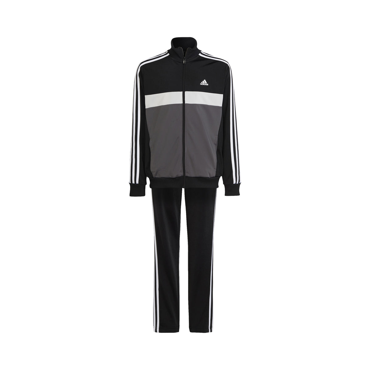 adidas 3Stripes Trainingsanzug Kinder - schwarz, grau