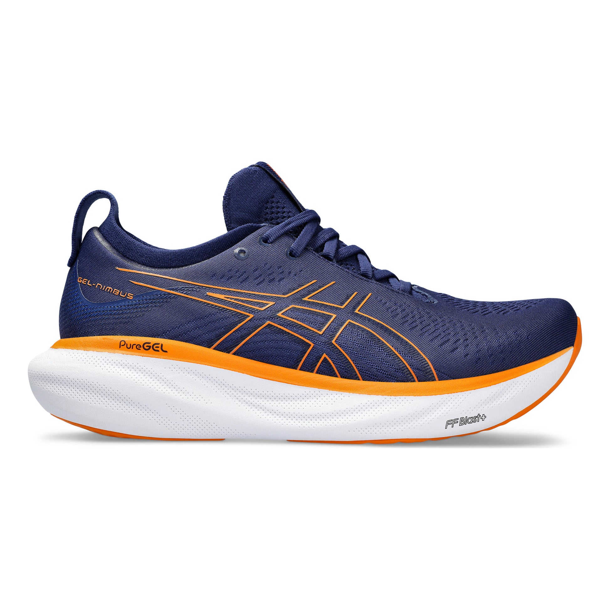ASICS Gel-Nimbus 25 Neutralschuh Herren - dunkelblau, orange