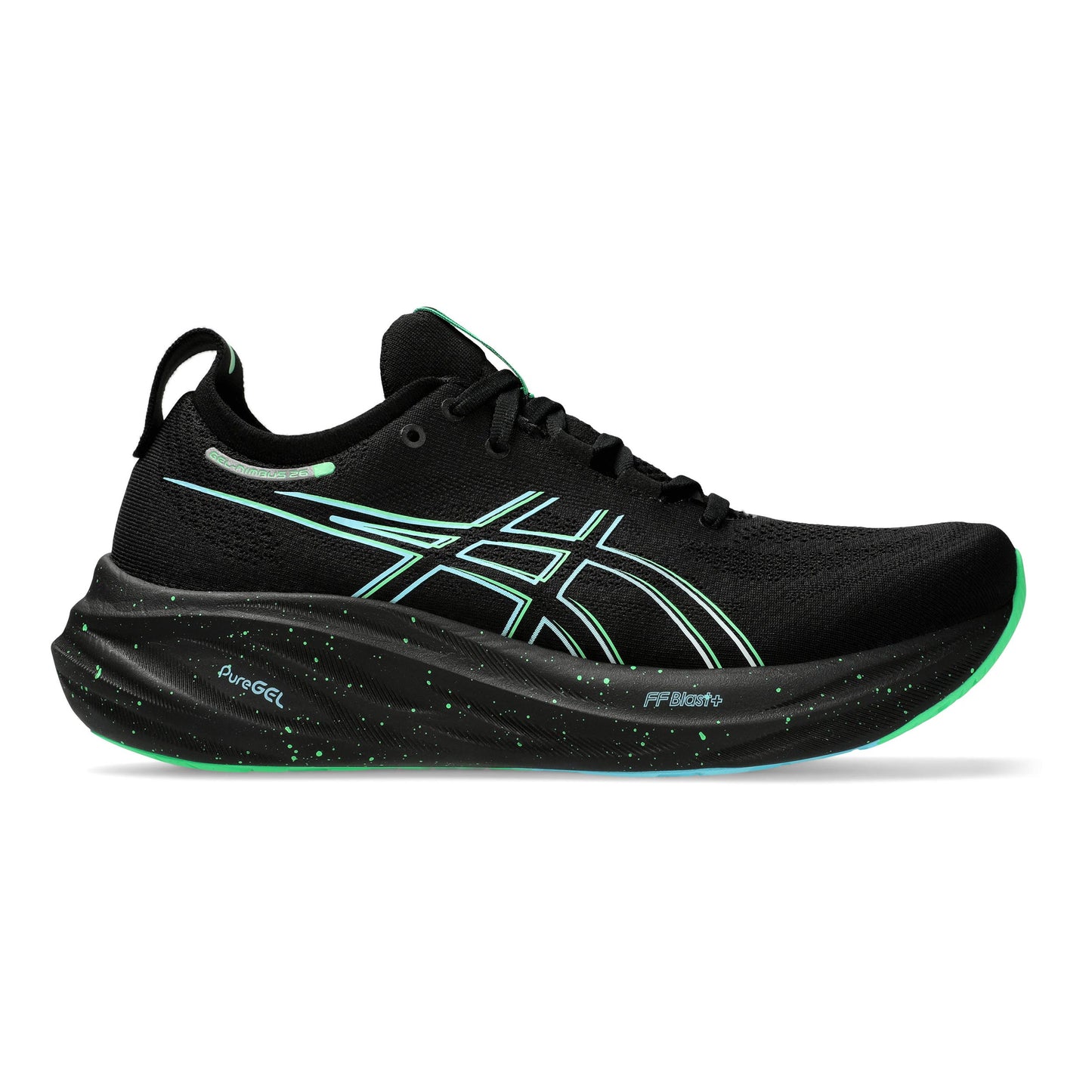 ASICS Gel-Nimbus 26 Neutralschuh Herren - schwarz, neongrün
