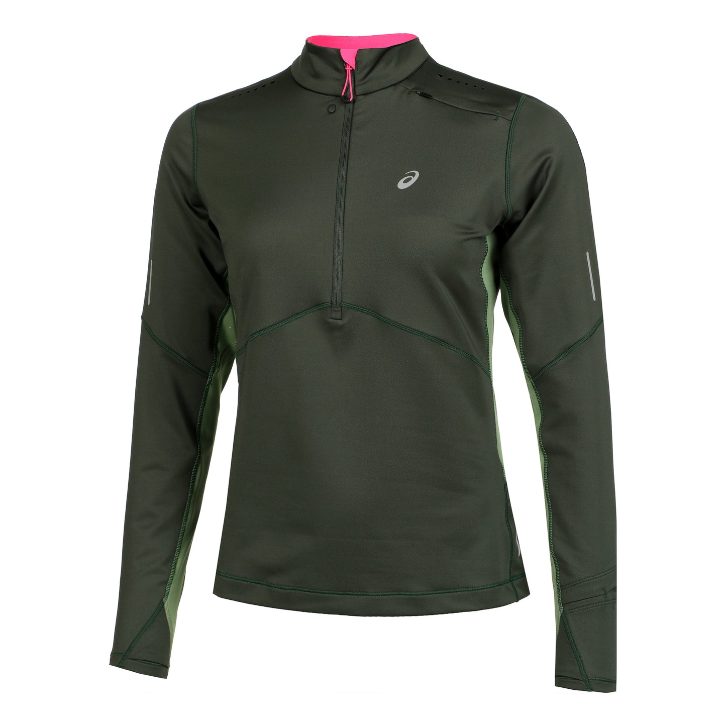 ASICS Winter Run Half-Zip Midlayer Lauftop Damen - dunkelgrün,