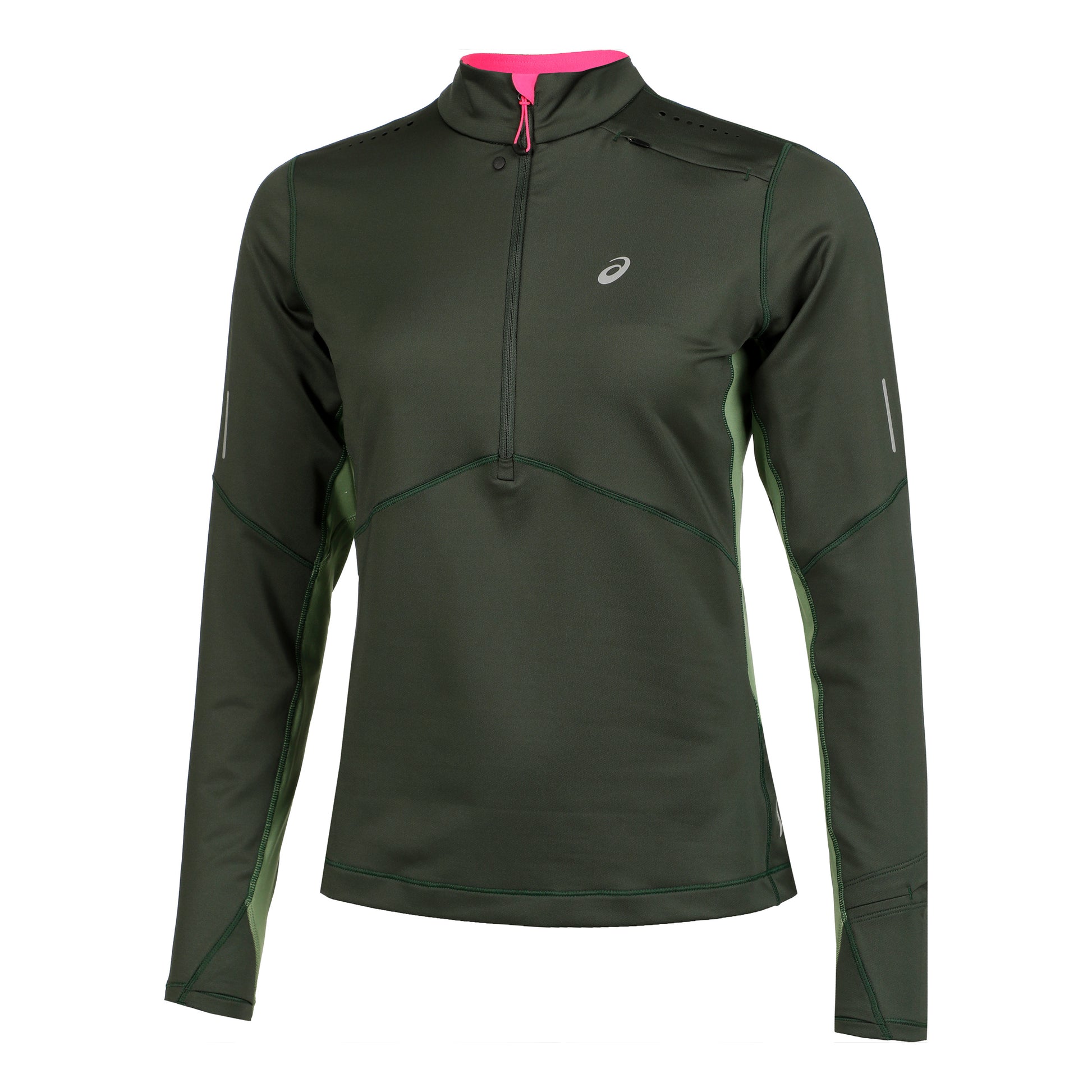 ASICS Winter Run Half-Zip Midlayer Lauftop Damen - dunkelgrün,