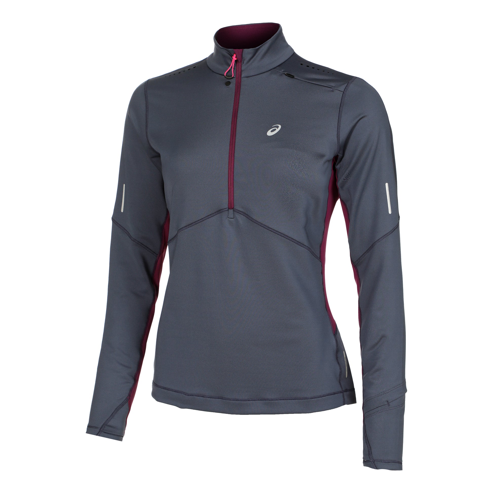 ASICS Winter Run Half-Zip Midlayer Lauftop Damen - petrol, lila