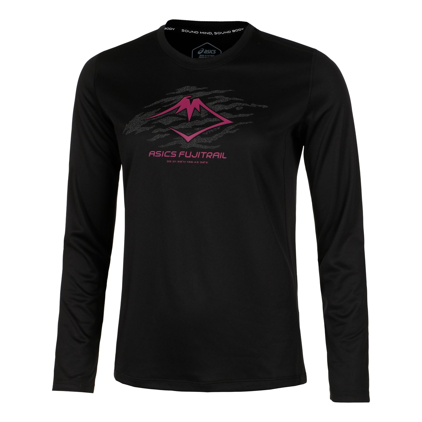 ASICS Fujitrail Logo Longsleeve Damen - schwarz, berry