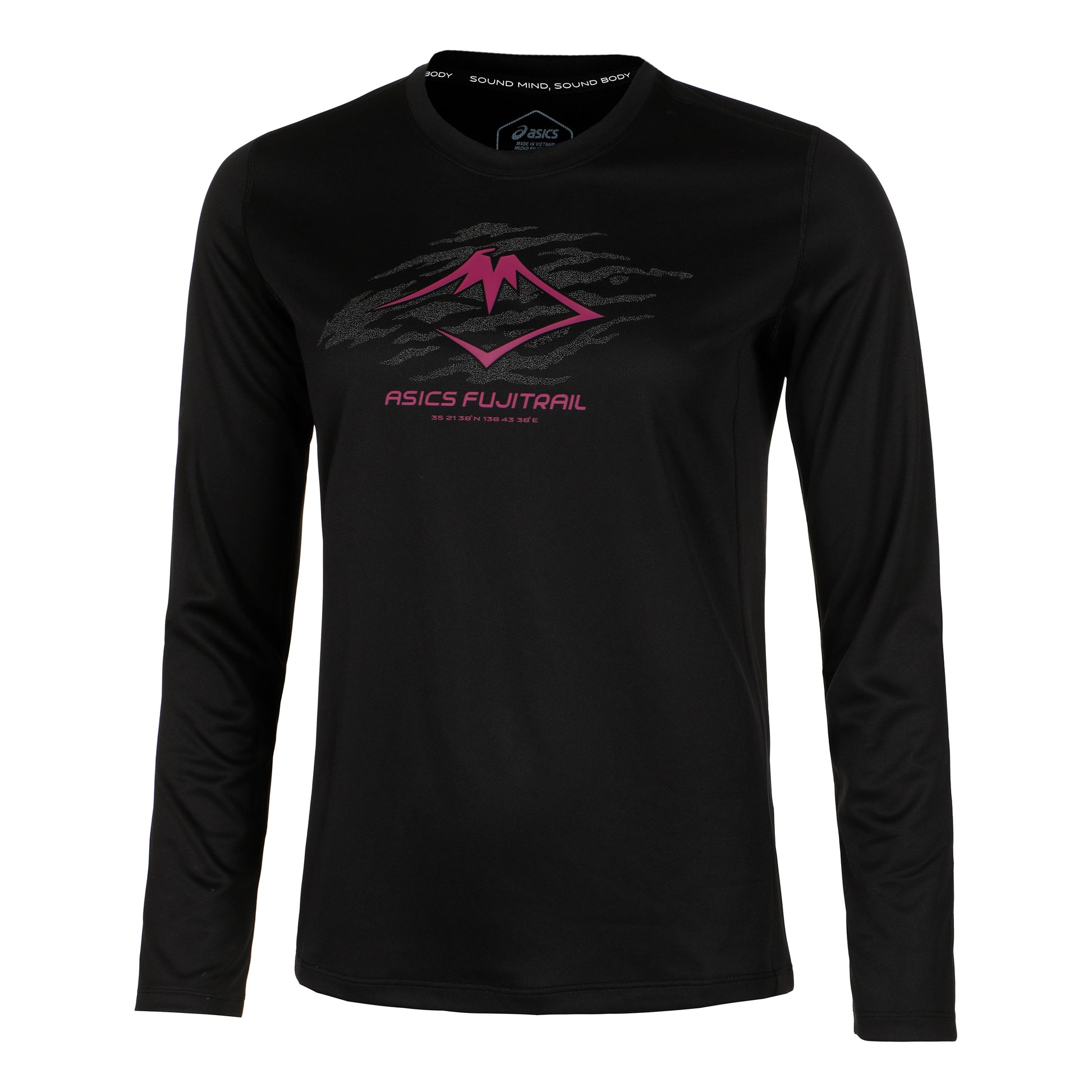 ASICS Fujitrail Logo Longsleeve Damen - schwarz, berry