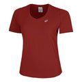 Road V-Neck Laufshirt Damen - dunkelrot,