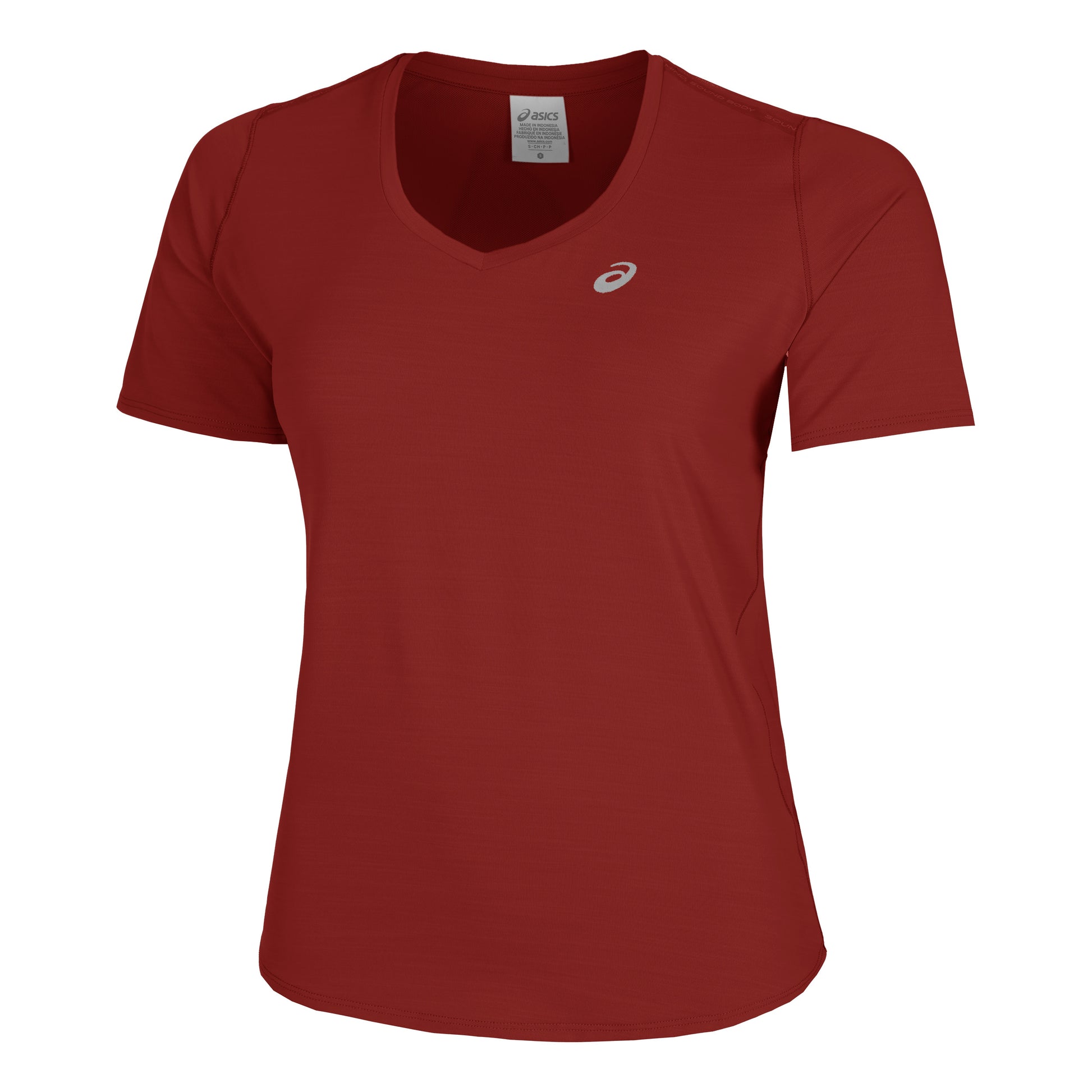 ASICS Road V-Neck Laufshirt Damen - dunkelrot,