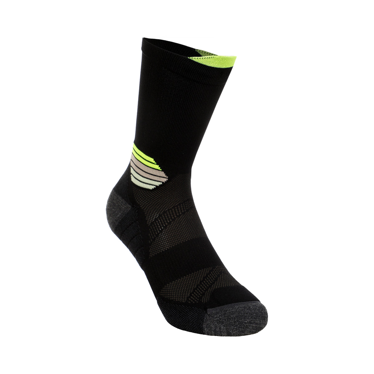 ASICS Fujitrail Run Crew Laufsocken Unisex - schwarz, neongelb