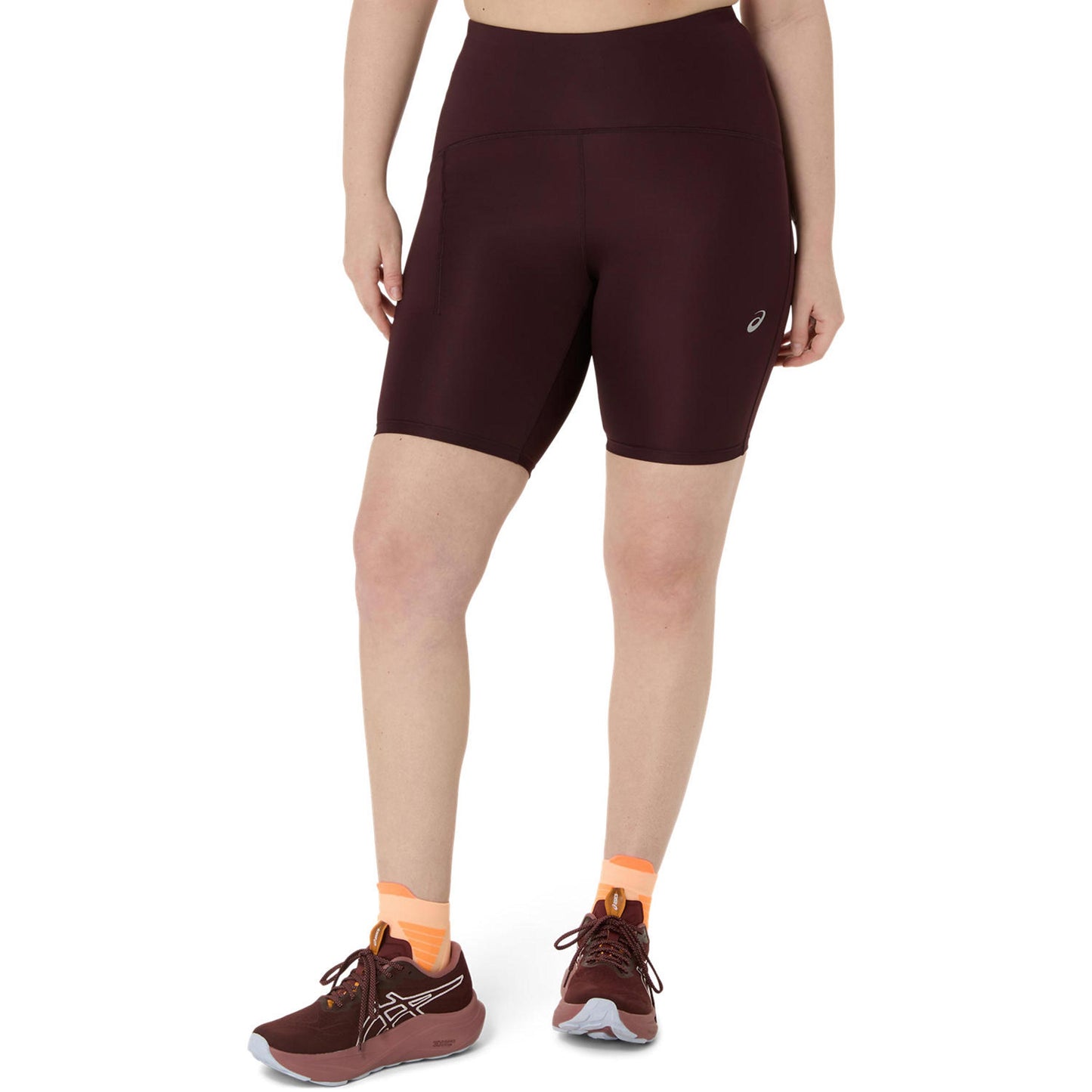 ASICS Road High Waist 8In  Lauftight Damen - dunkelrot