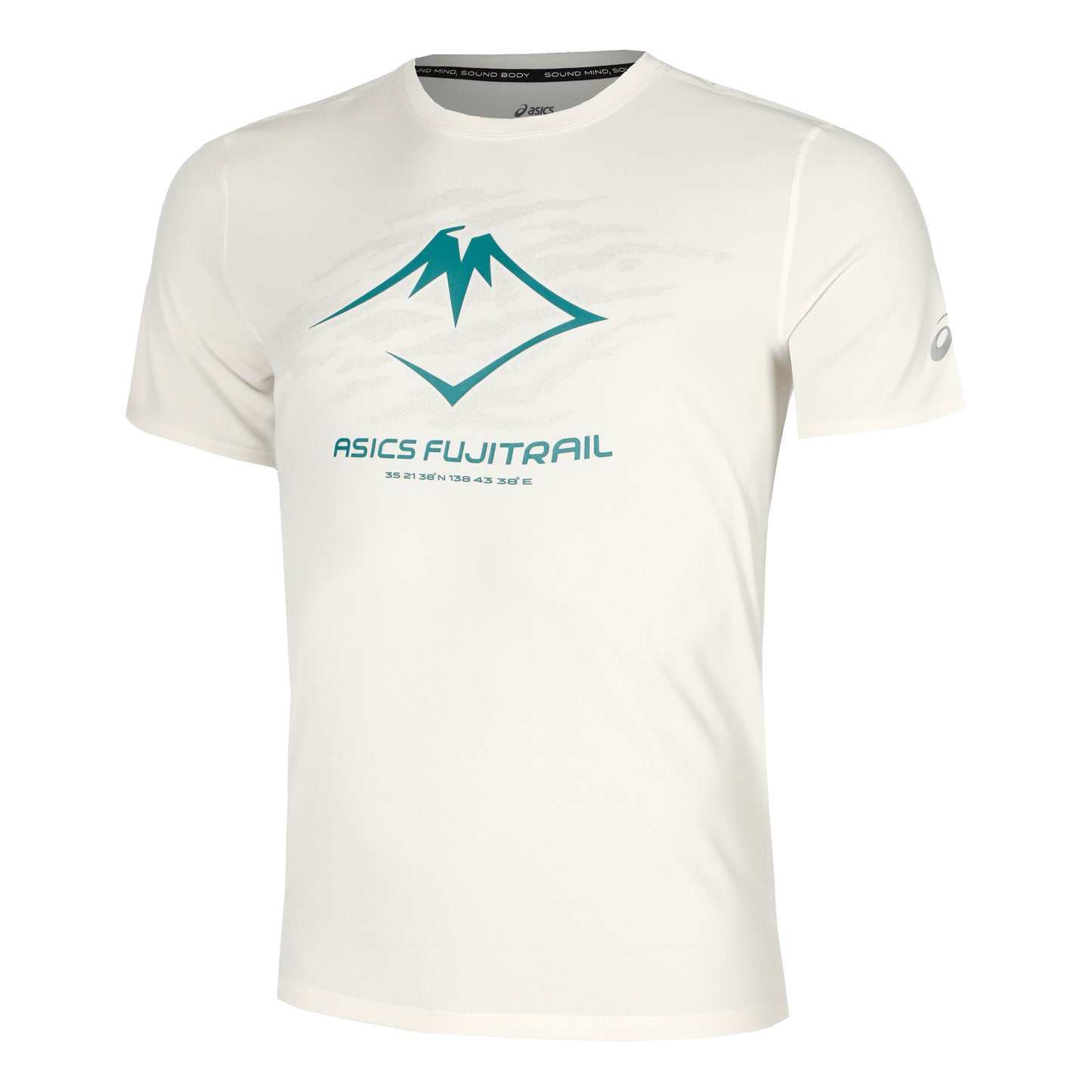 ASICS Fujitrail Logo Laufshirt Herren - creme, türkis