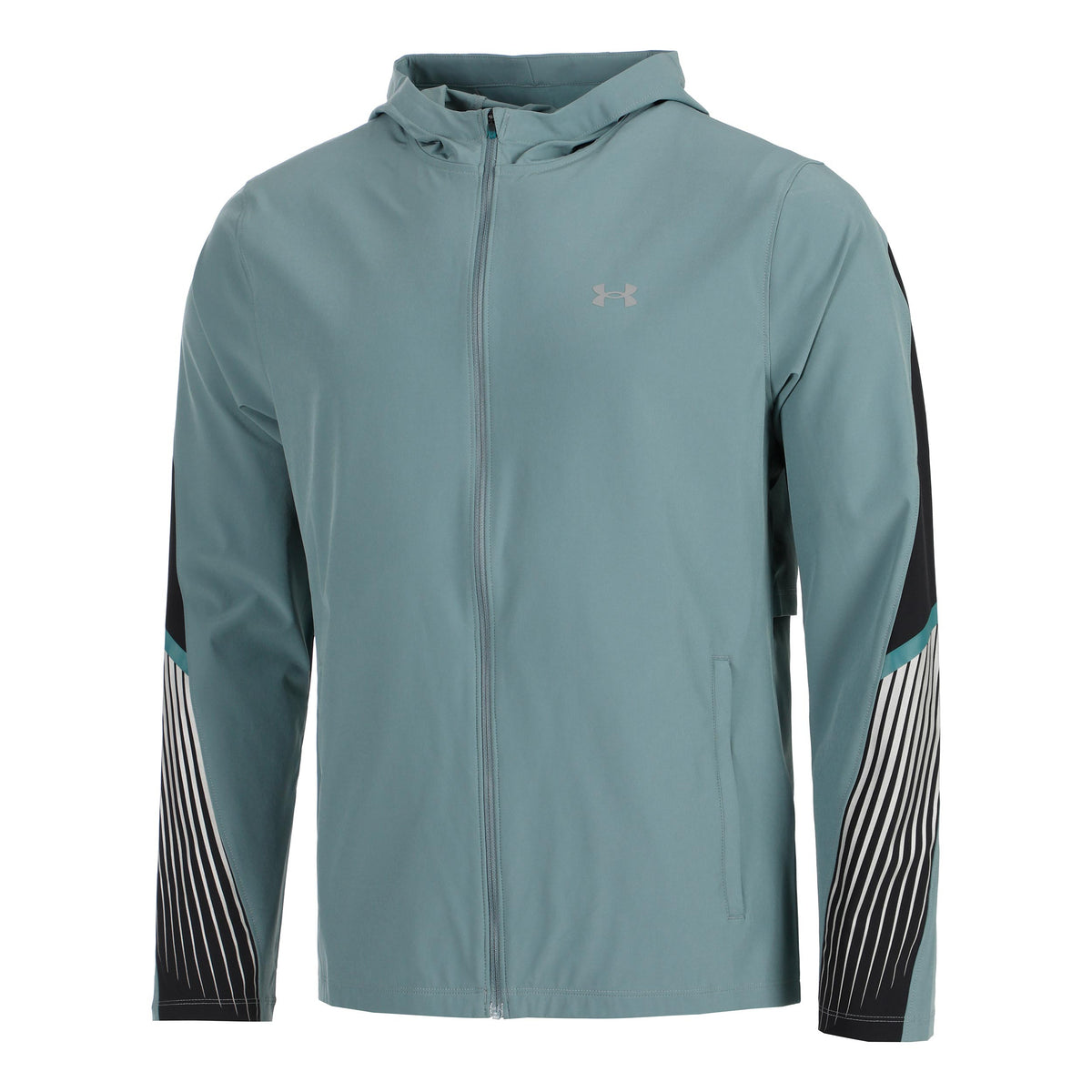 Under Armour Velociti Storm Hooded Laufjacke Herren-Blaugrau,Schwarz