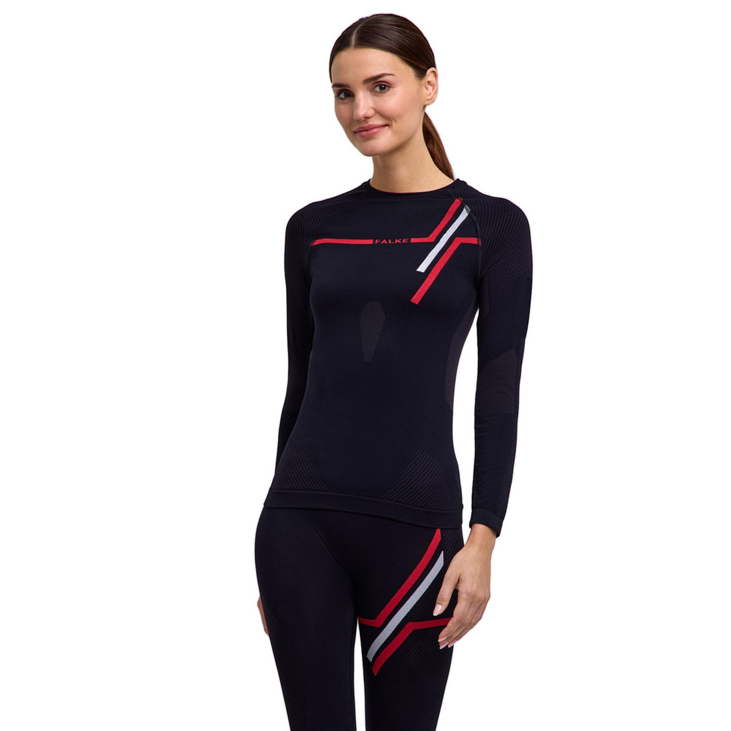 Falke Warm  130 Years Laufshirt Damen-schwarz