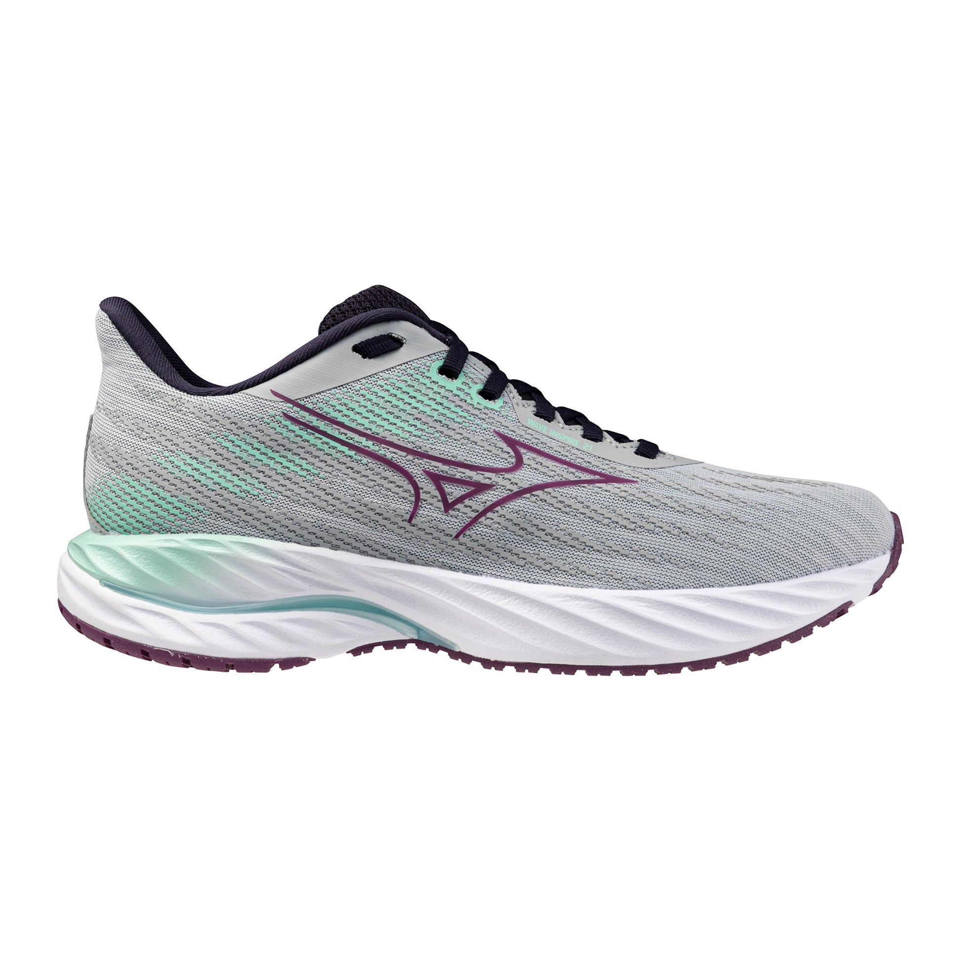 Mizuno Wave Inspire 21 Stabilitätsschuh Damen-Hellgrau,Mint