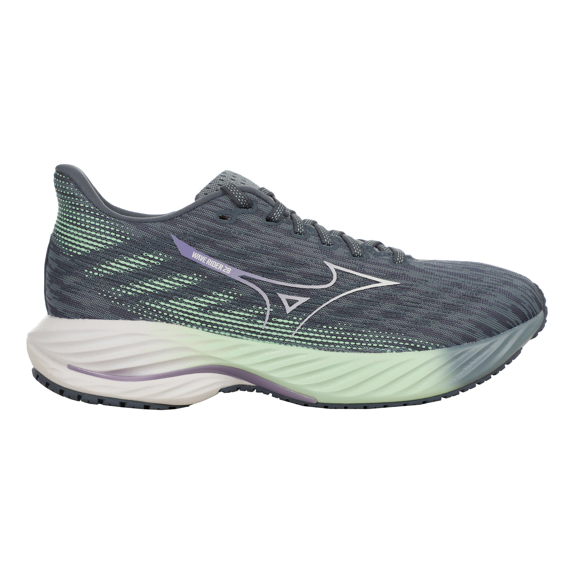 Mizuno Wave Rider 28 Neutralschuh Damen-Petrol,Weiß