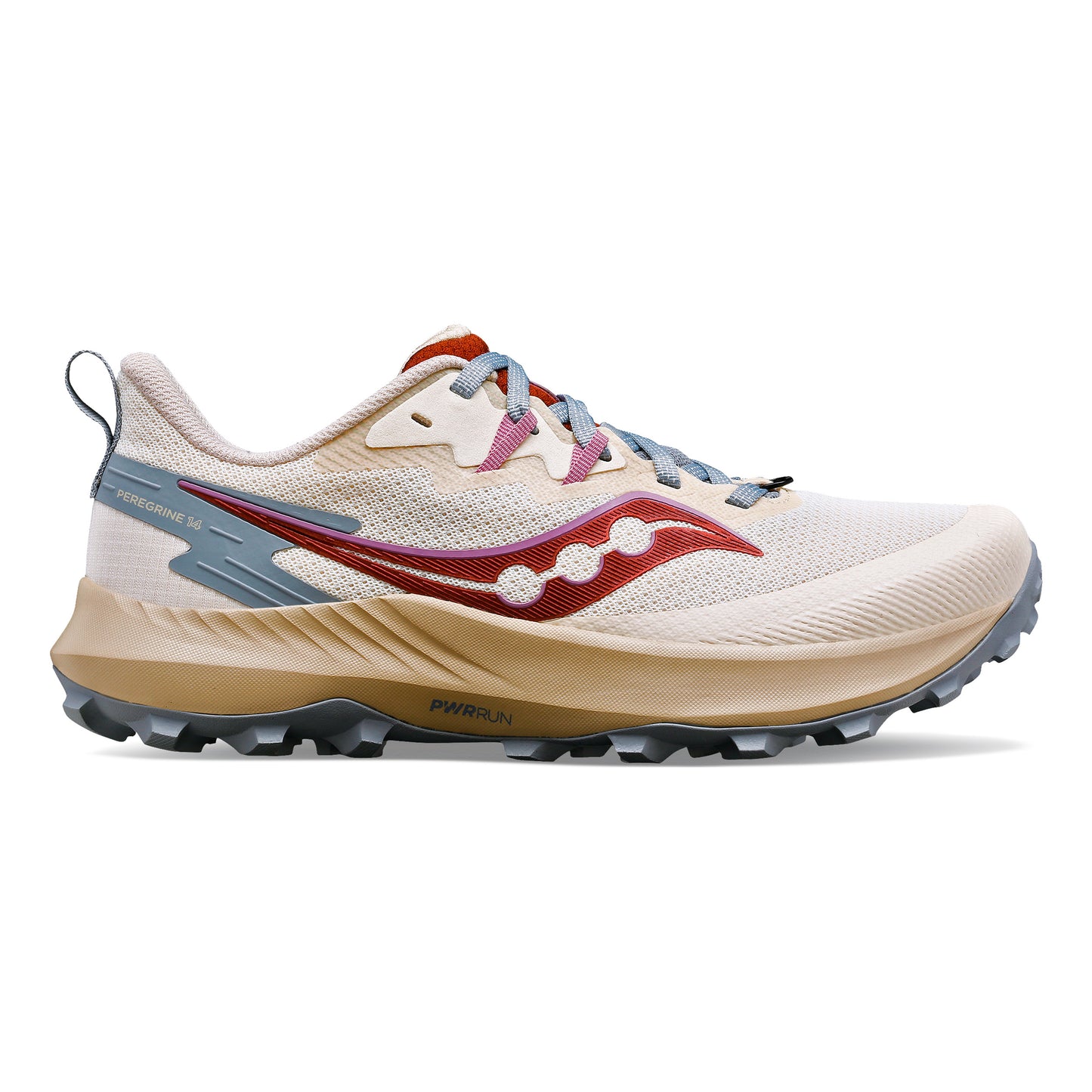 Saucony Peregrine 14 Trailschuh Damen - creme, dunkelrot