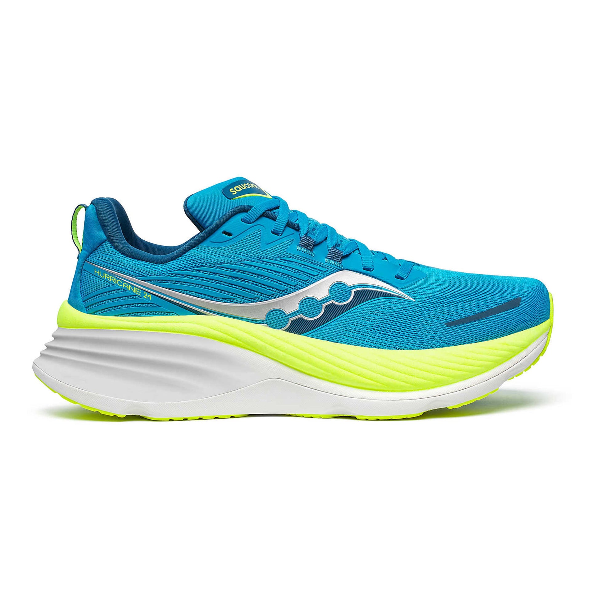 Saucony Hurricane 24 Stabilitätsschuh Herren - blau, limette