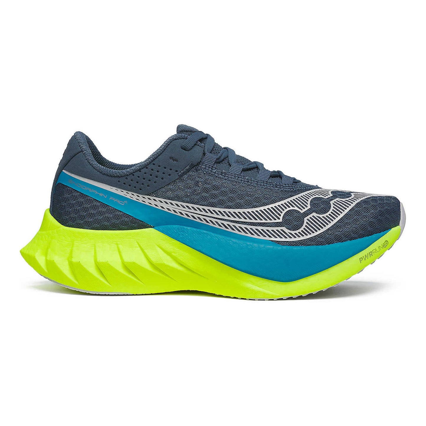 Saucony Endorphin Pro 4 Wettkampfschuh Damen - dunkelblau, limette