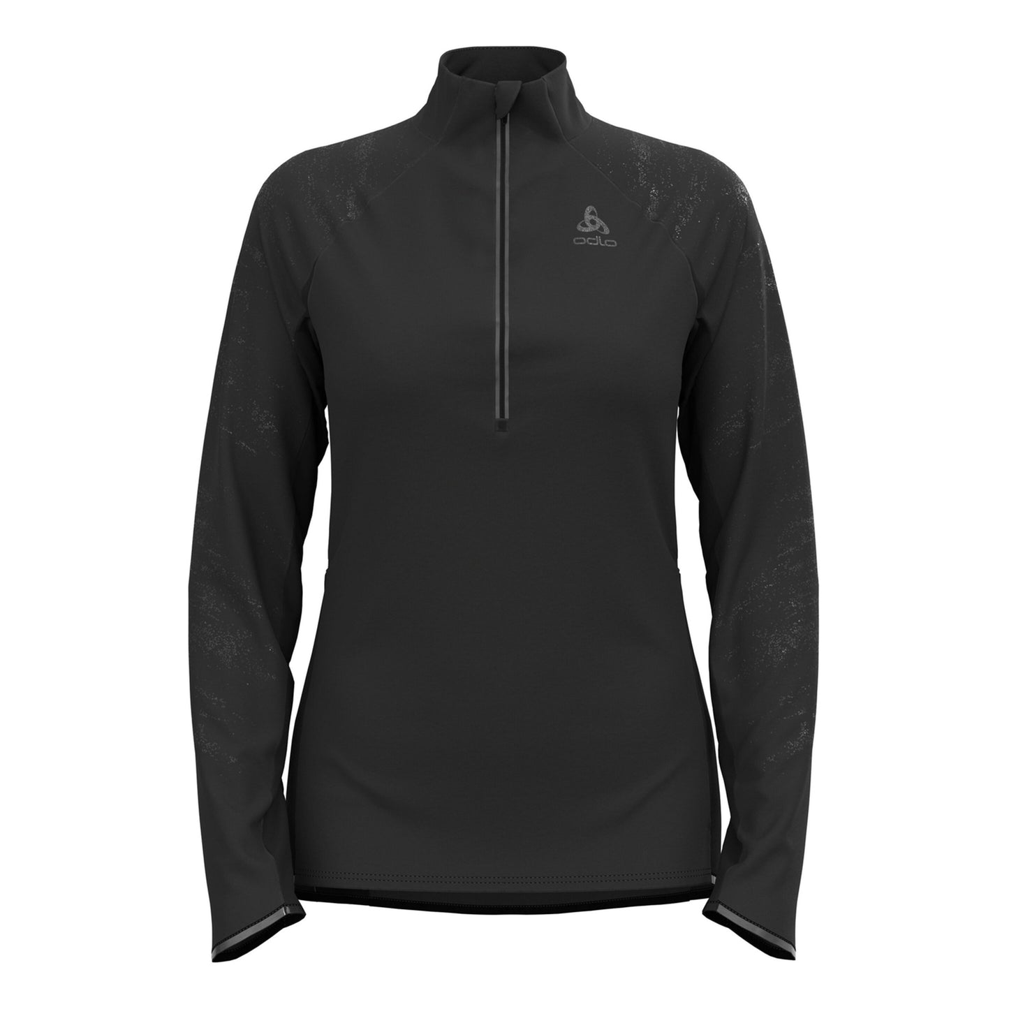 Odlo Zeroweight Ceramiwarm Reflective Mid Layer Half-Zip Lauftop Damen-Schwarz
