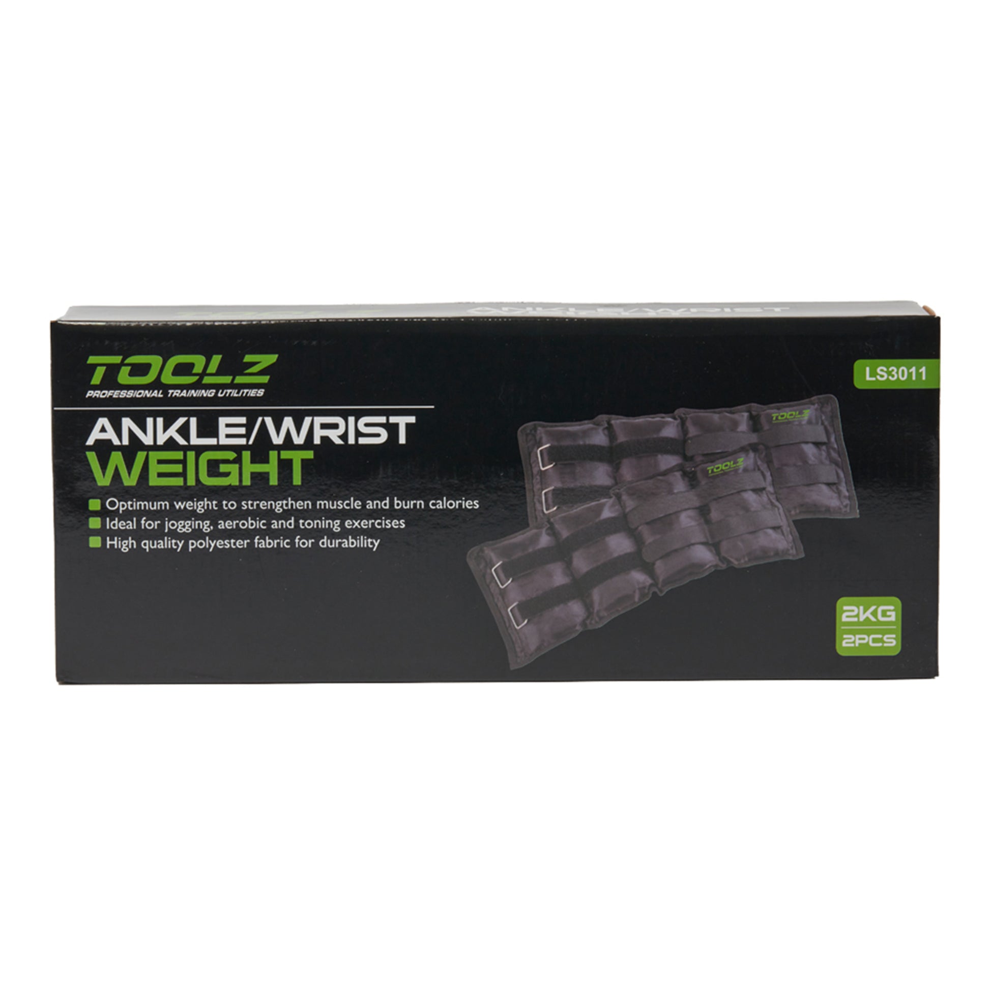 TOOLZ Wrist/Ankle Weight 2kg-2pcs Gewichtsmanschetten-Schwarz