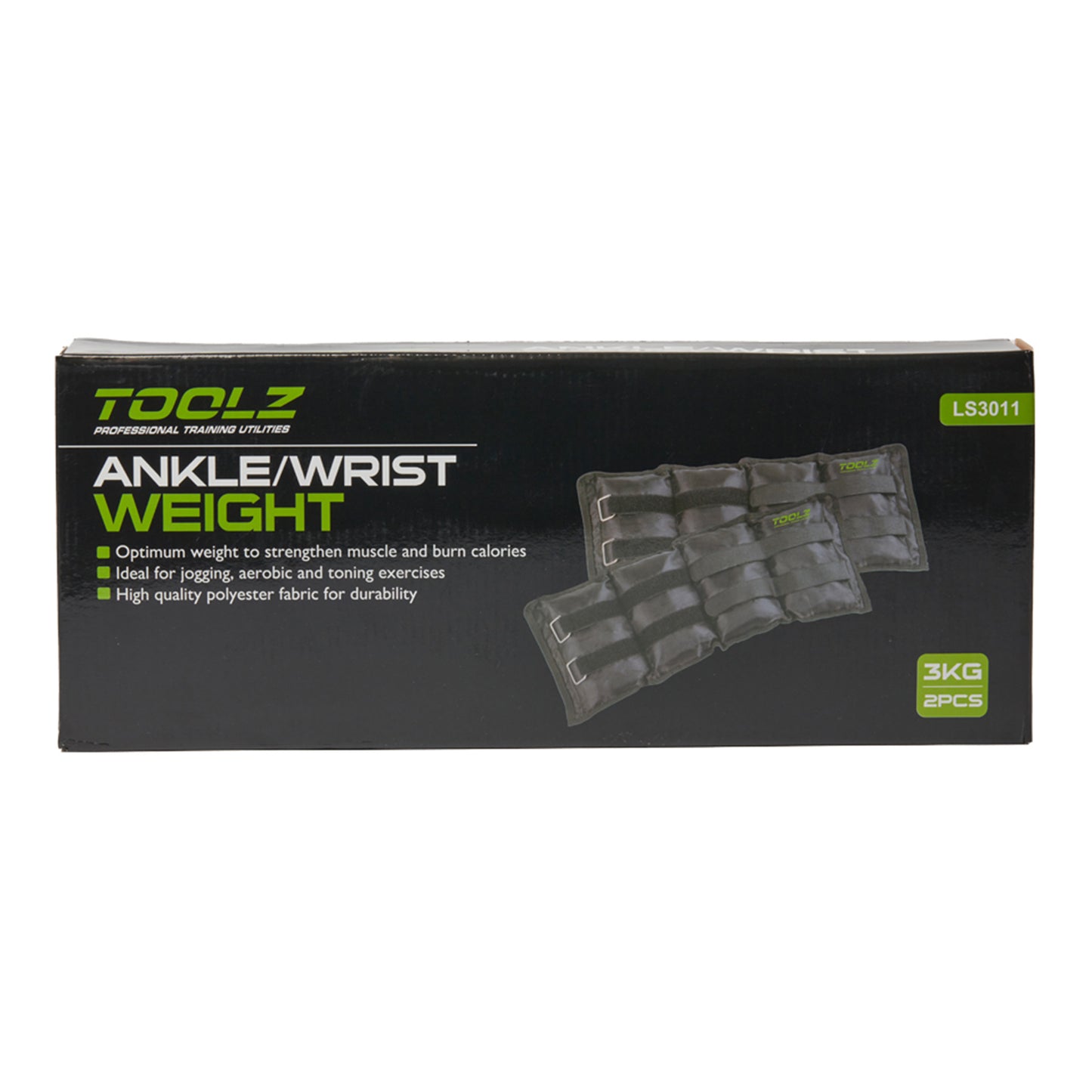 TOOLZ Wrist/Ankle Weight 3kg-2pcs Gewichtsmanschetten-Schwarz
