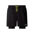 Sunriser 2in1 6in Laufshorts Herren-Schwarz,Neongrün
