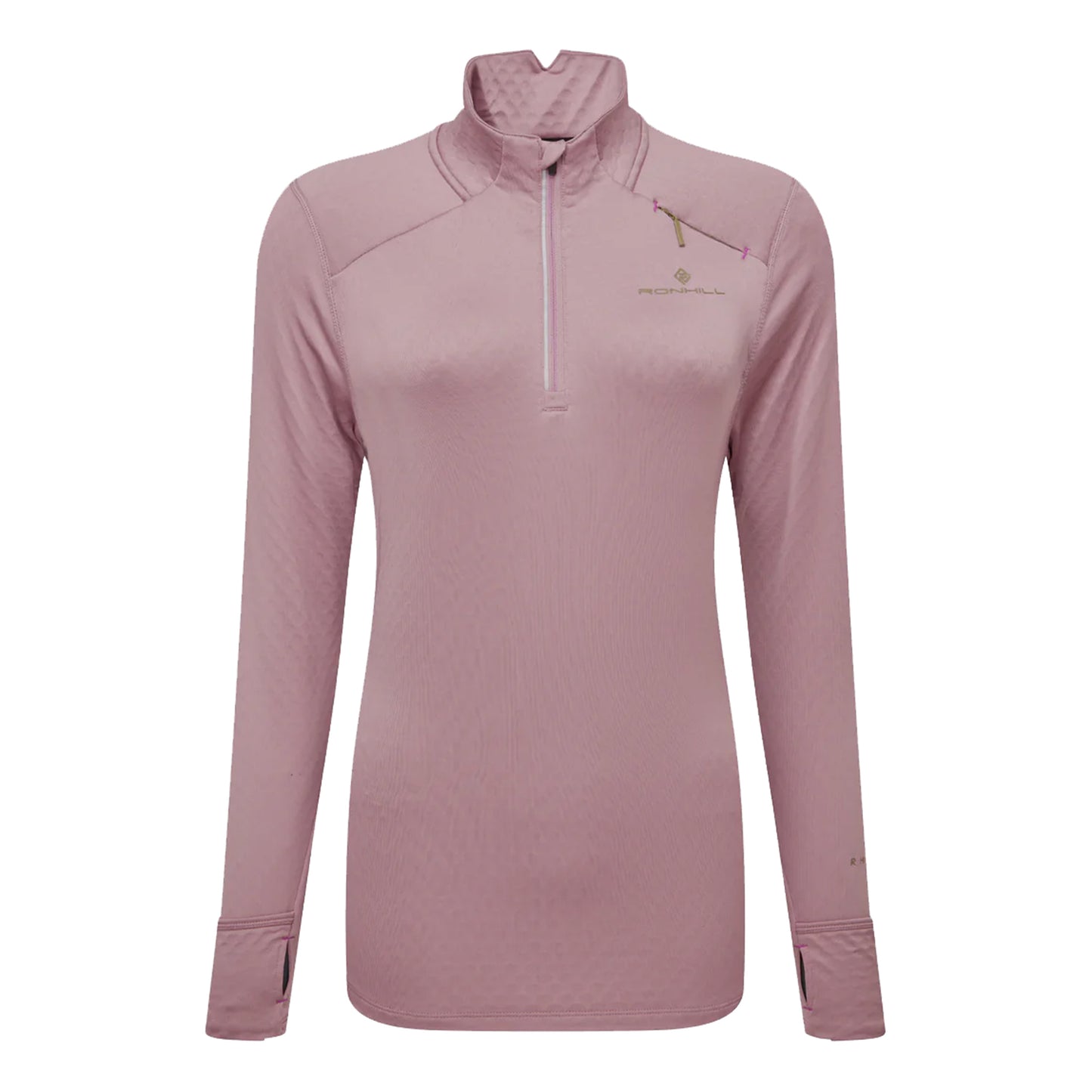 Ronhill Tech Prism 1/2 Zip Laufshirt Damen-Altrosa
