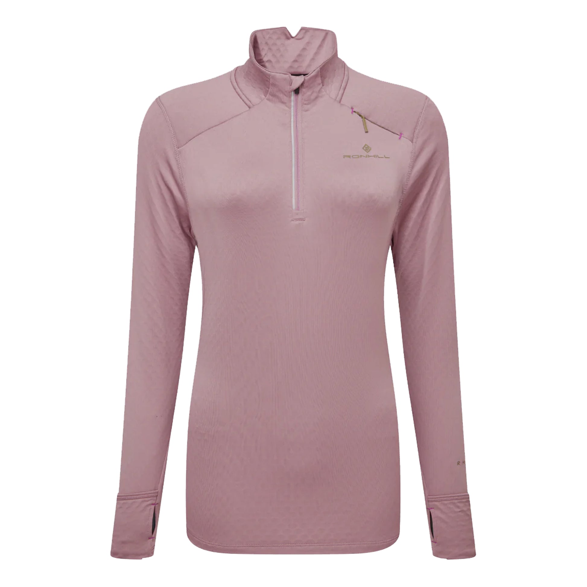 Ronhill Tech Prism 1/2 Zip Laufshirt Damen-Altrosa