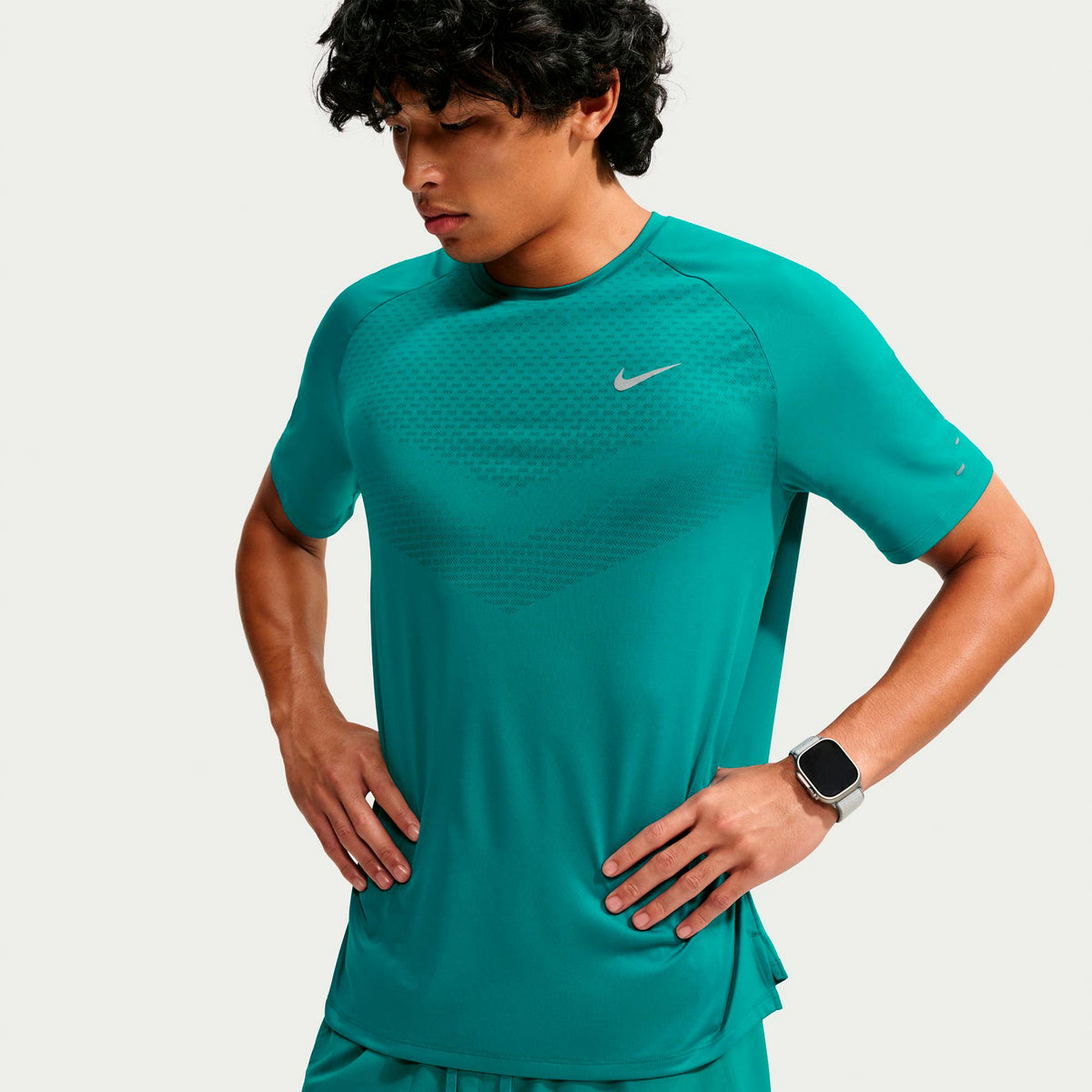 Nike Stride  Laufshirt Herren - petrol, silber