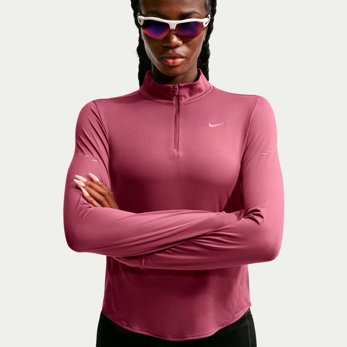 Nike Swift Half-Zip  Laufshirt Damen - mauve, silber