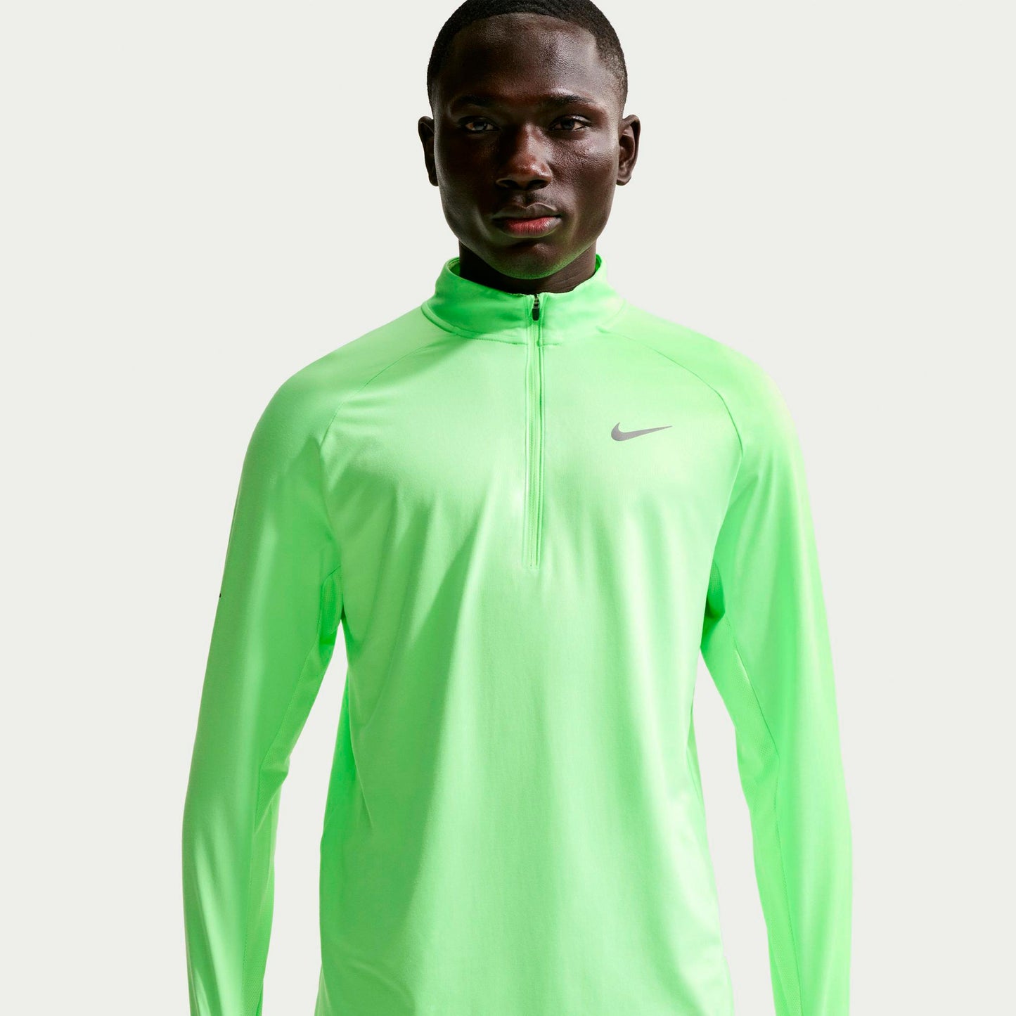 Nike Stride Laufshirt Herren - hellgrün, silber