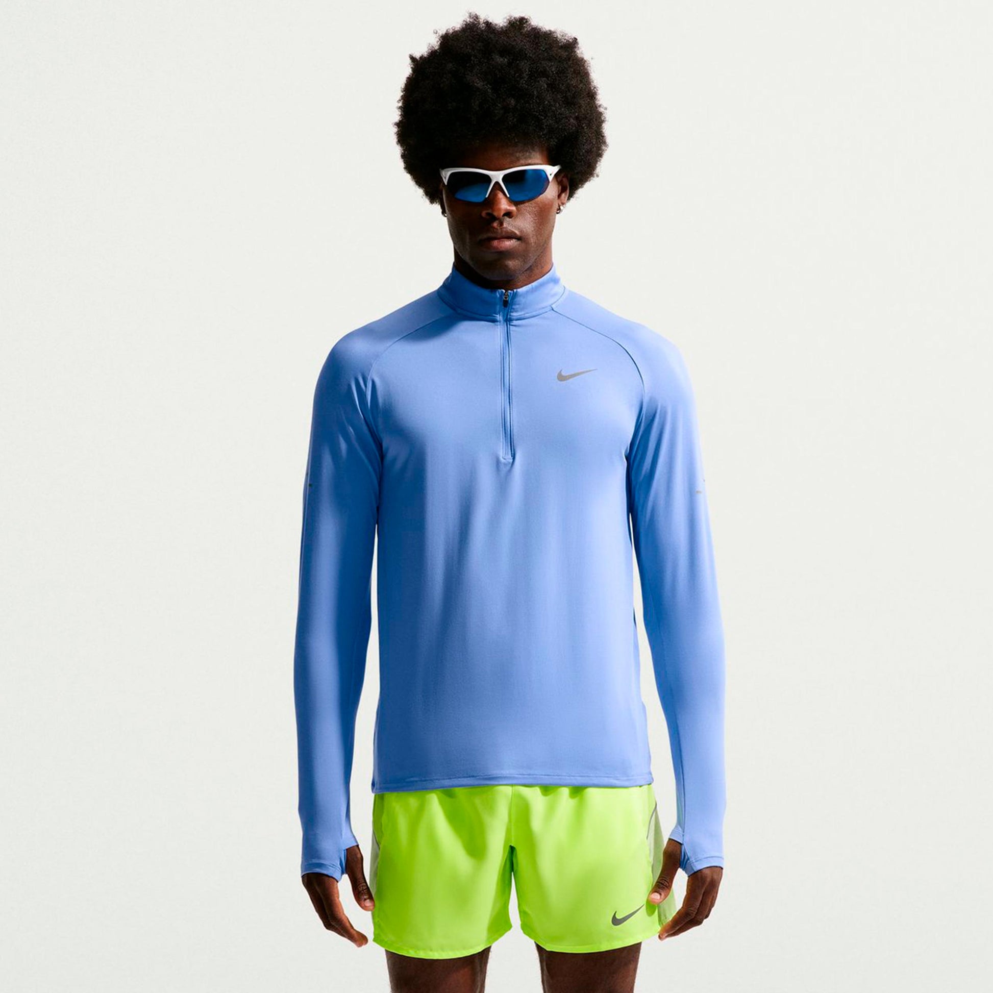 Nike Stride Laufshirt Herren - hellblau, silber
