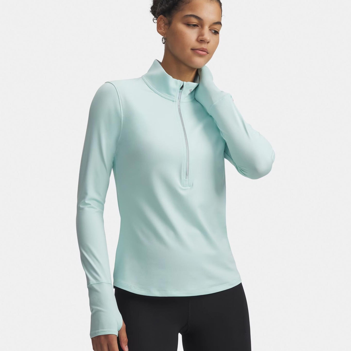 Under Armour Launch Pro Half Zip  Laufshirt Damen-mint, silber