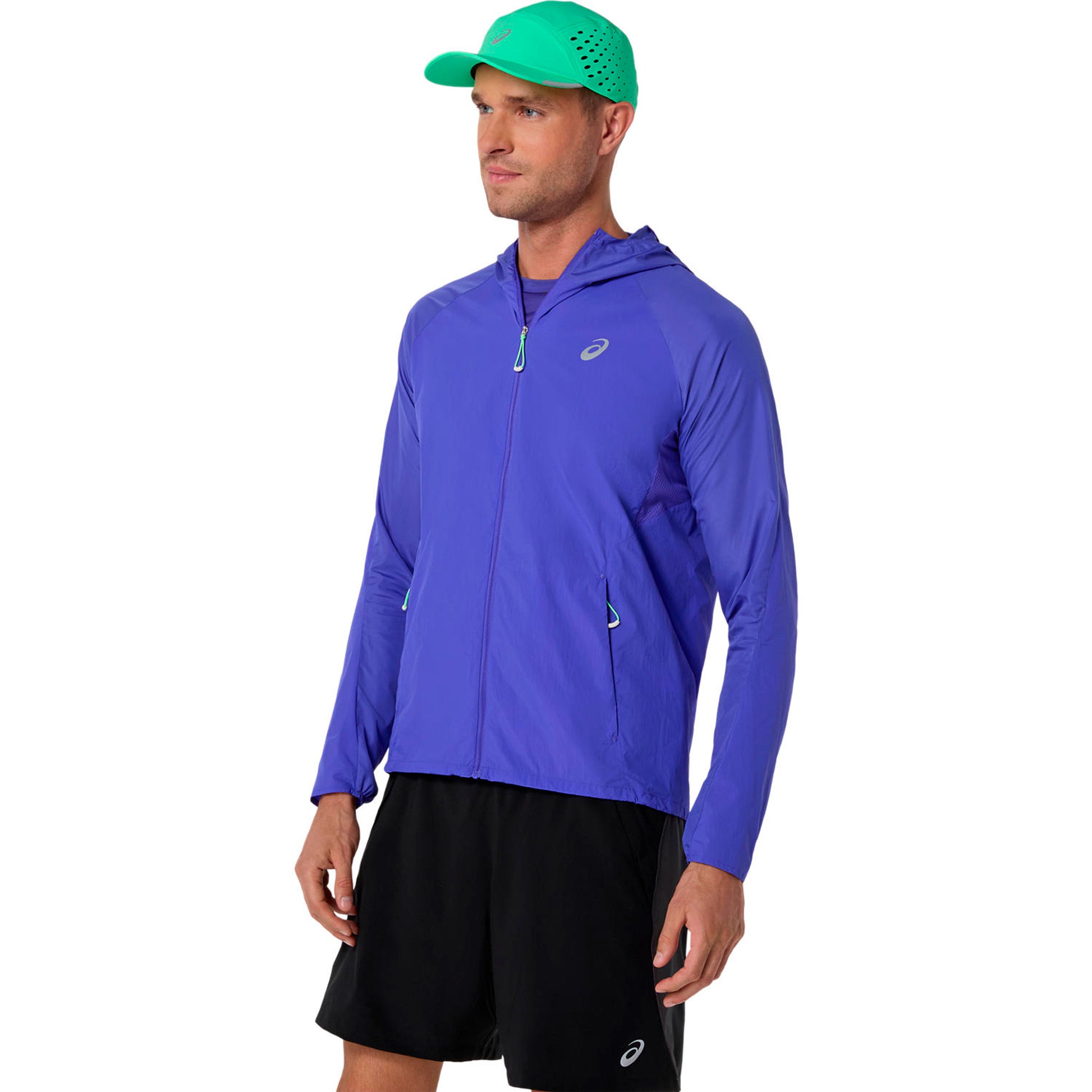ASICS Road Packable Jacket Laufjacke Herren - blau, grün