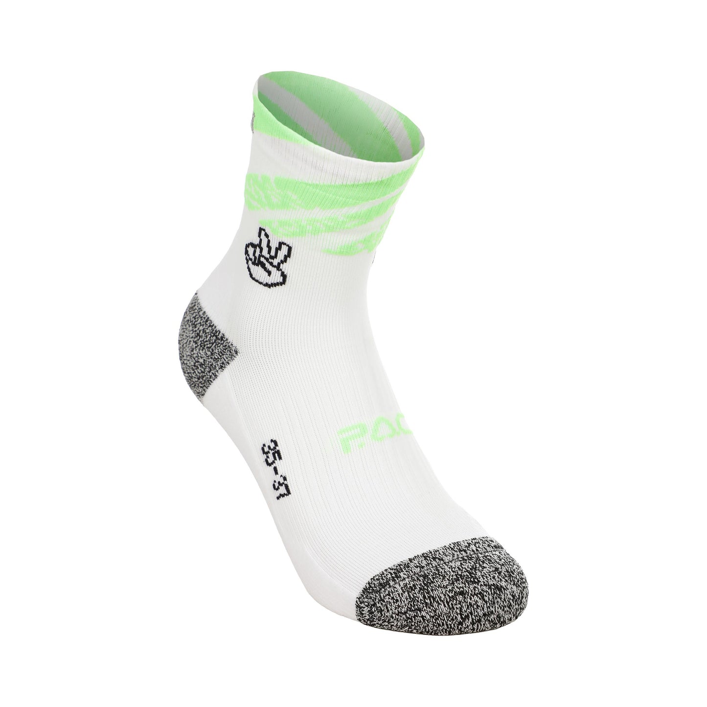 P.A.C. RN 6.2 Reflective Pro Mid Compression Kompressions-Socken Damen - weiß, neonorange