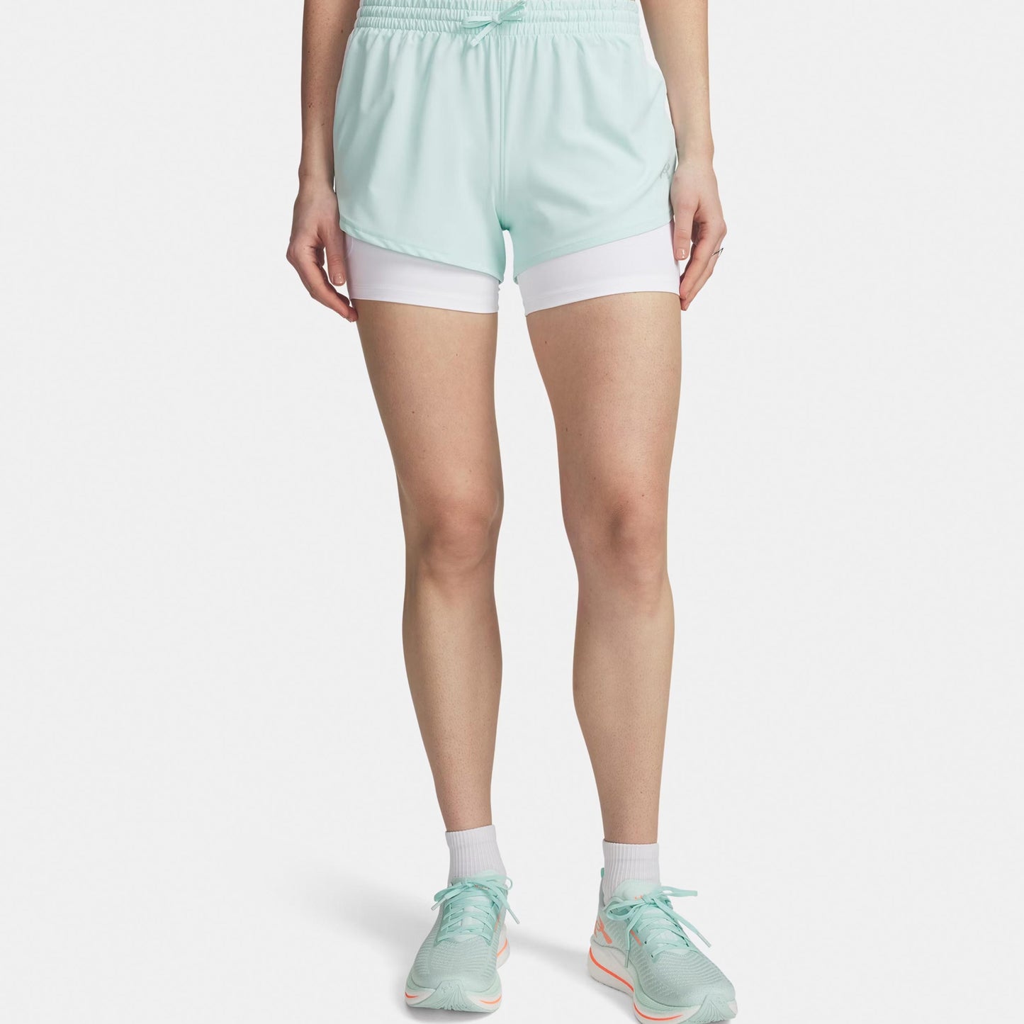 Under Armour Velociti Pro 4in 2n1  Laufshorts Damen-mint, silber
