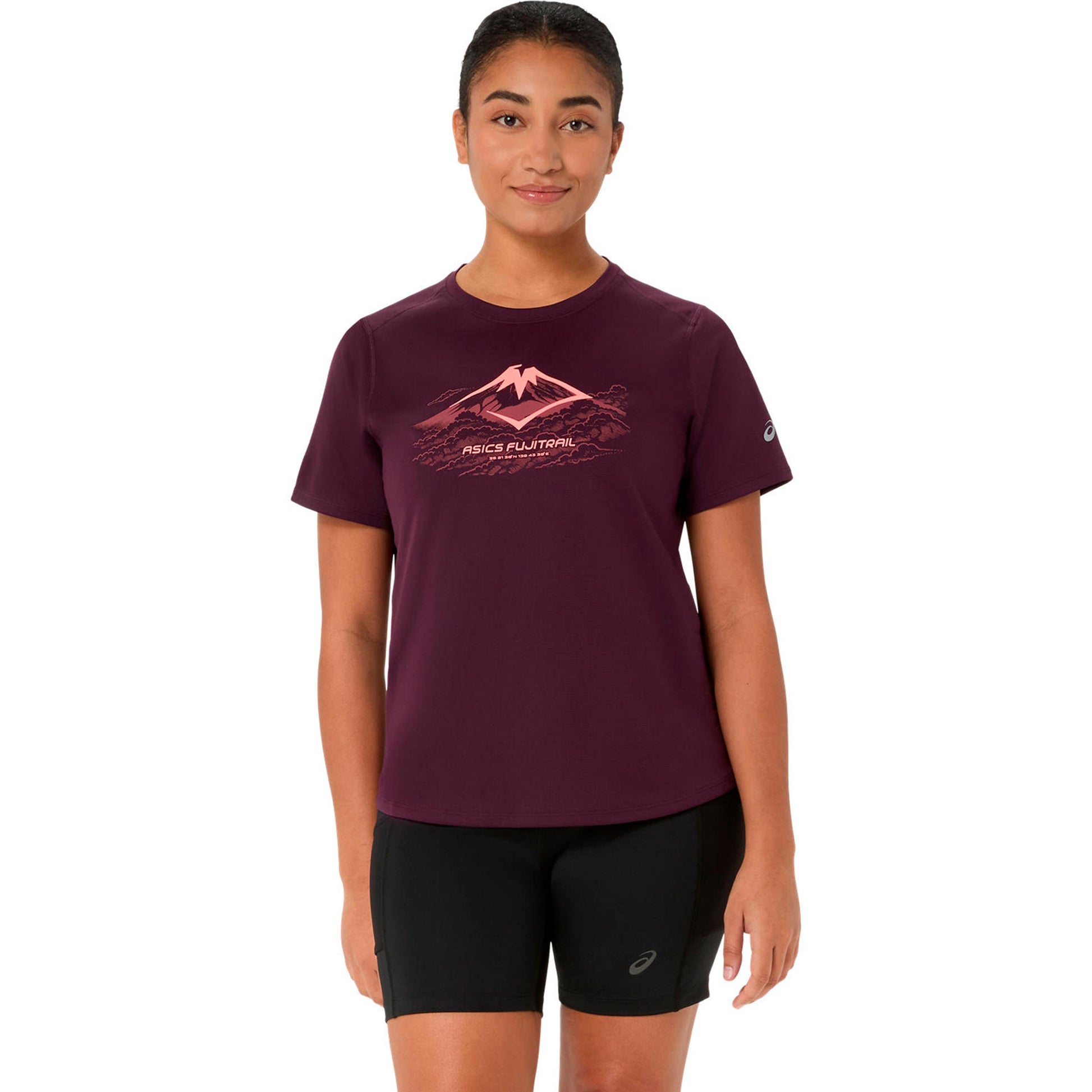 ASICS Fujitrail Logo  Laufshirt Damen - weinrot