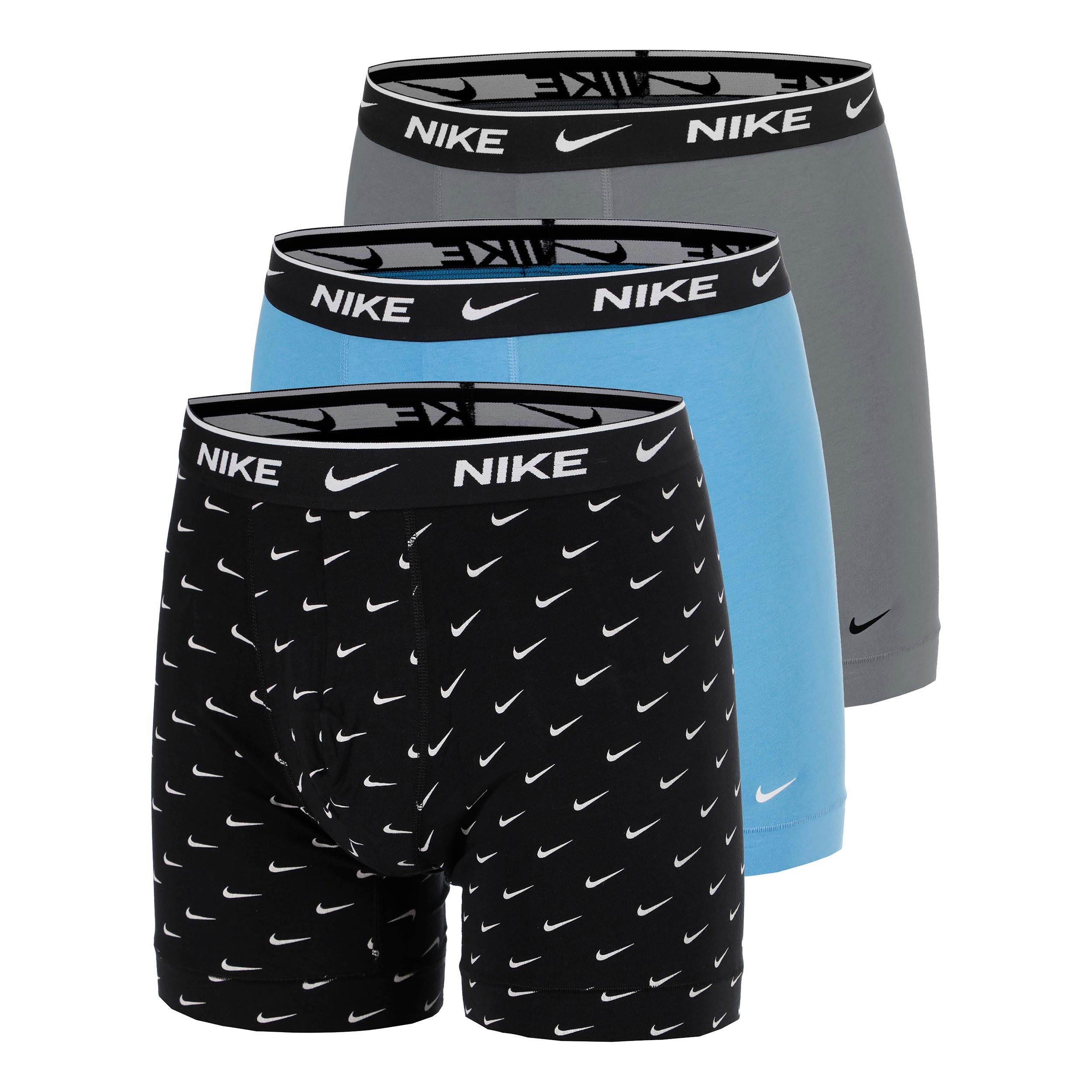 Nike Essential Cotton Stretch Boxer Short 3er Pack Herren - schwarz, grau