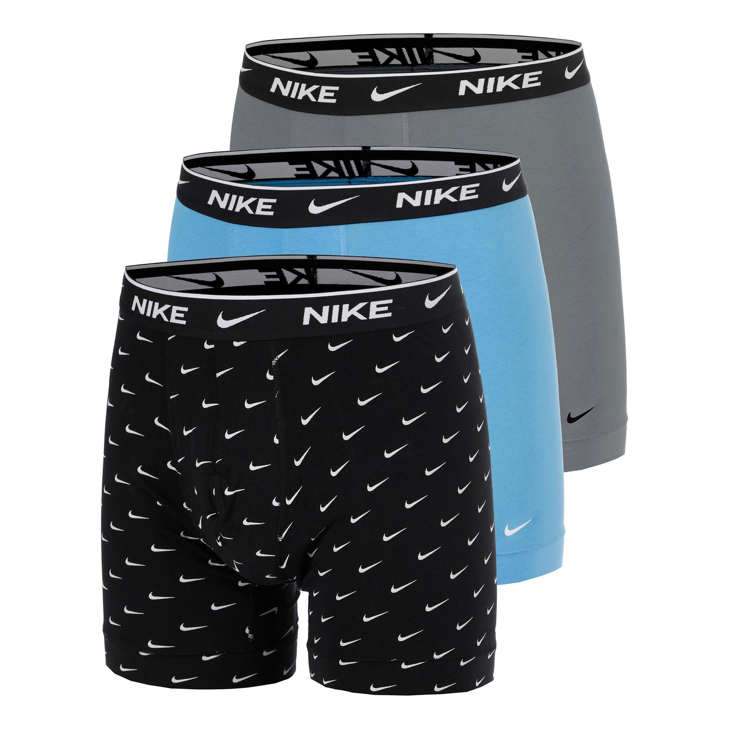 Nike Essential Cotton Stretch Boxer Brief Boxer Short - 3er Pack Herren-schwarz, grau